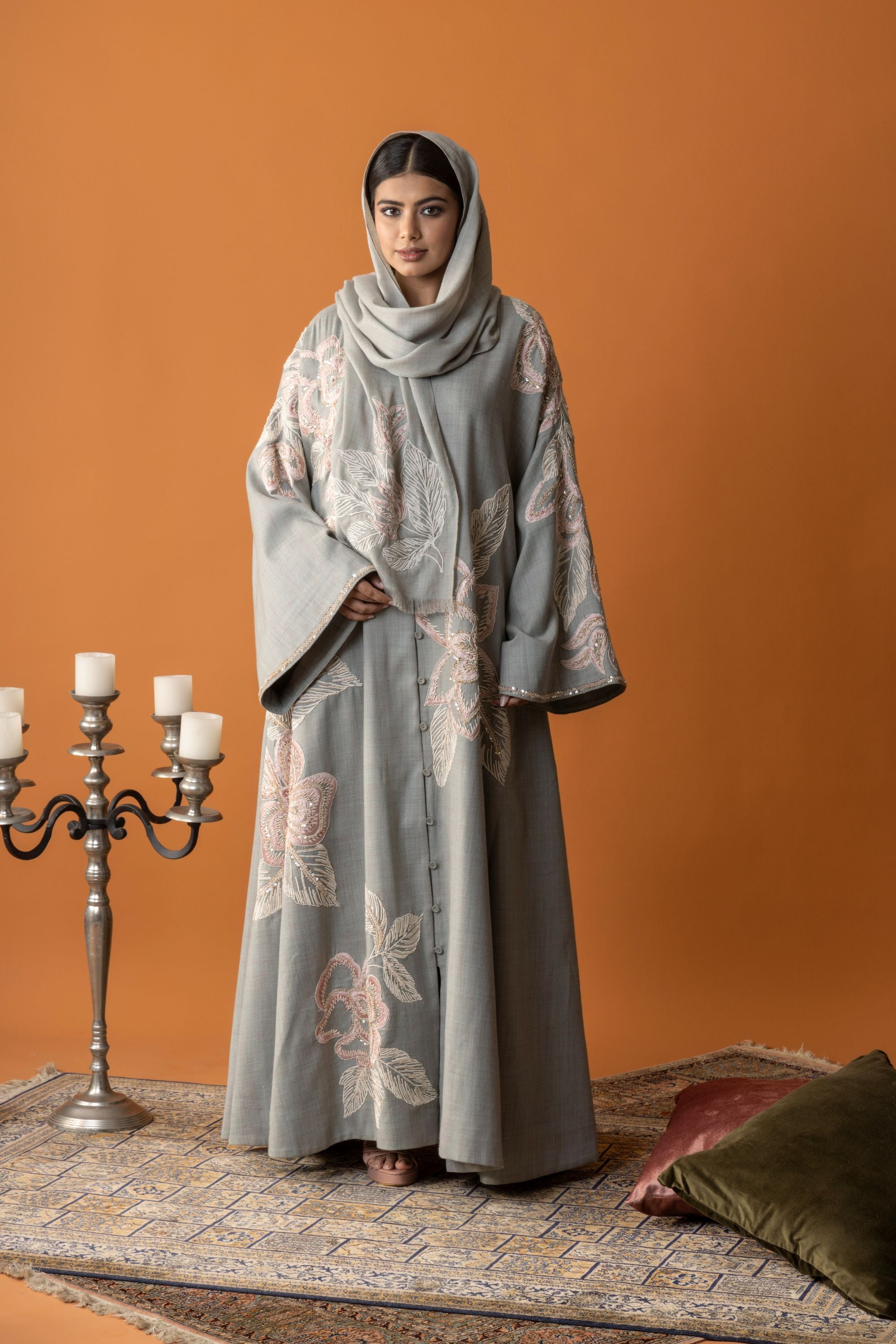 Amal Embroidered Abaya with Embellishment