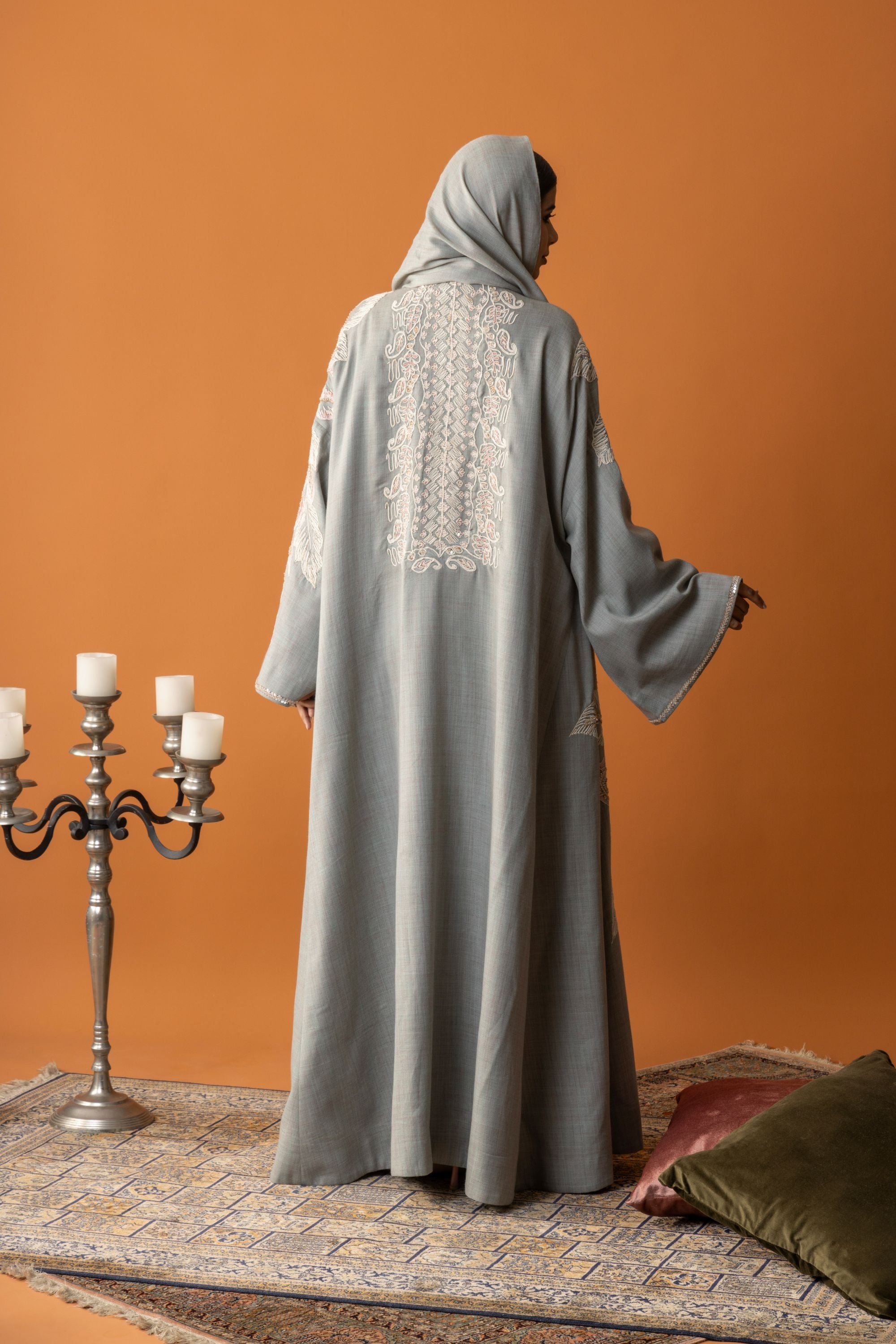 Amal Embroidered Abaya with Embellishment