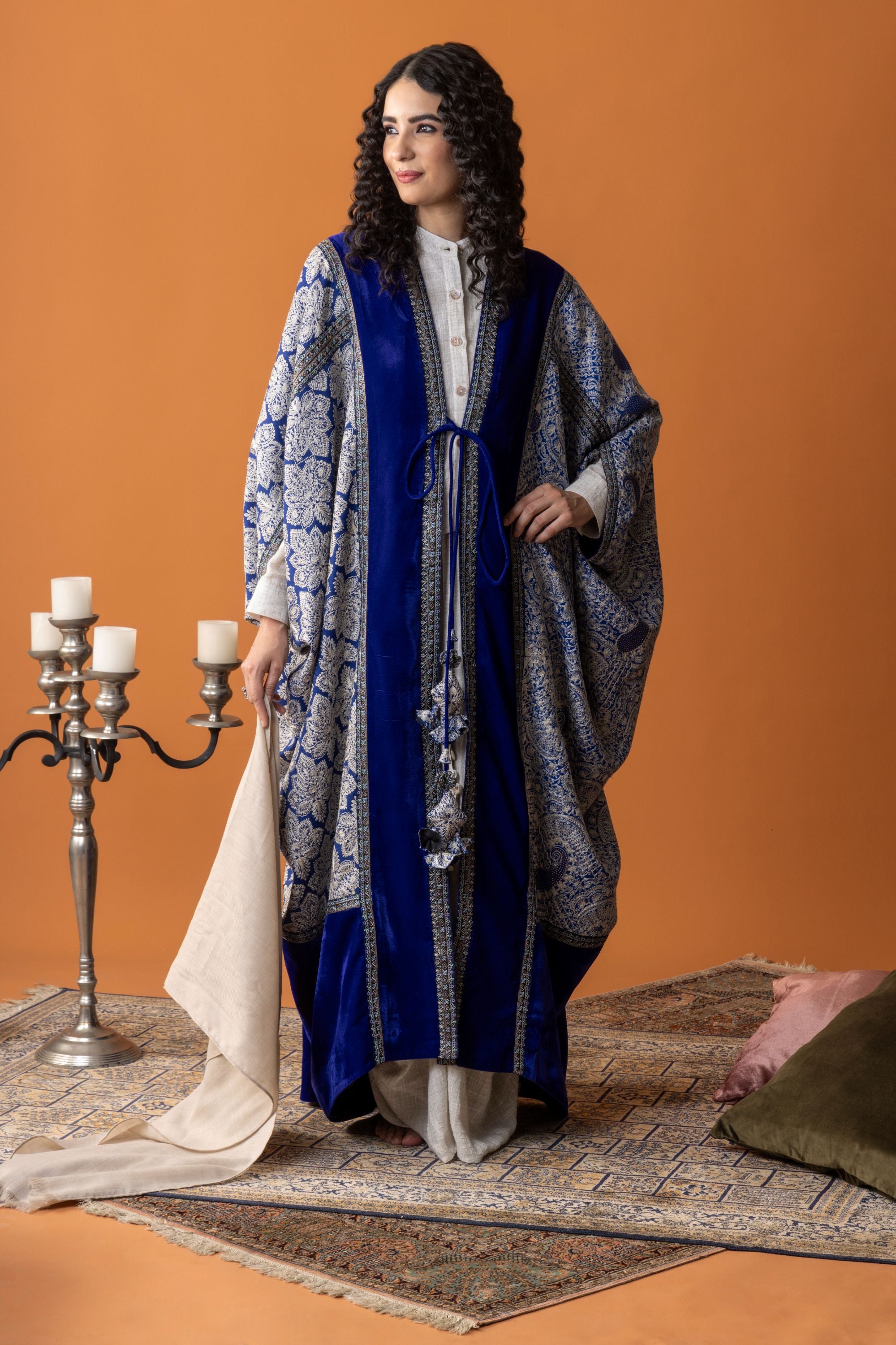 Aziza Embroidered Wool Abaya with Inner Skirt & Top