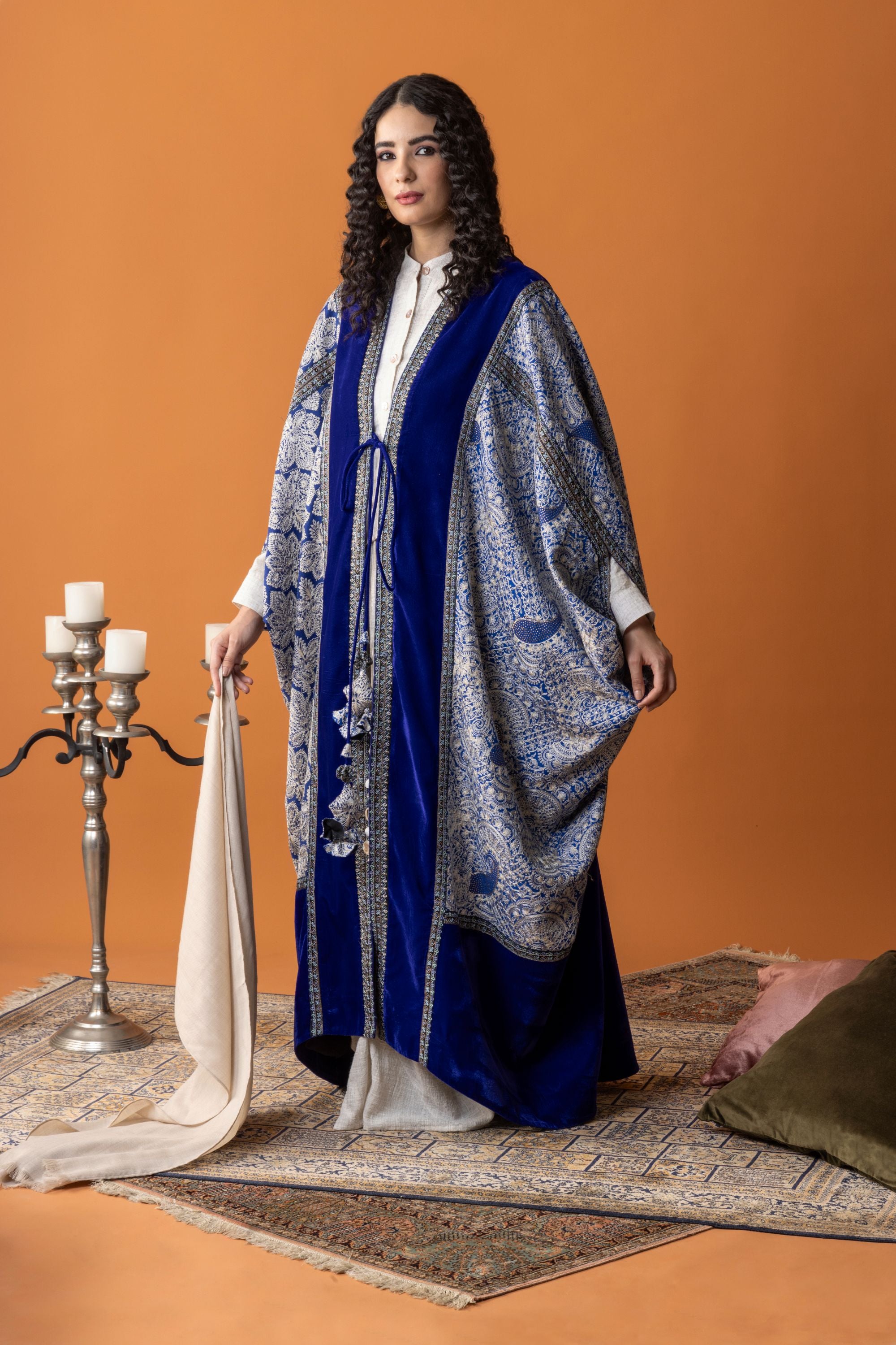 Aziza Embroidered Wool Abaya with Inner Skirt & Top