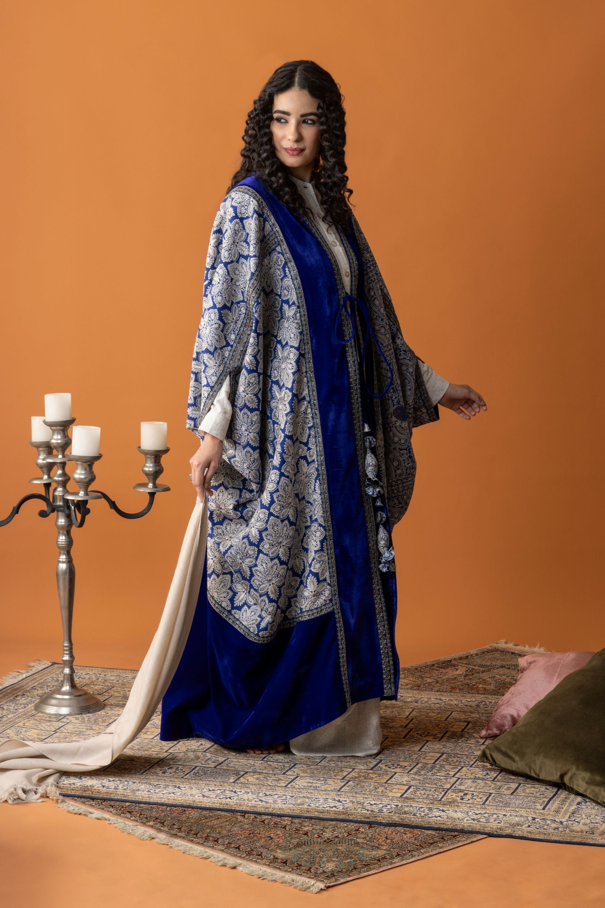 Aziza Embroidered Wool Abaya with Inner Skirt & Top