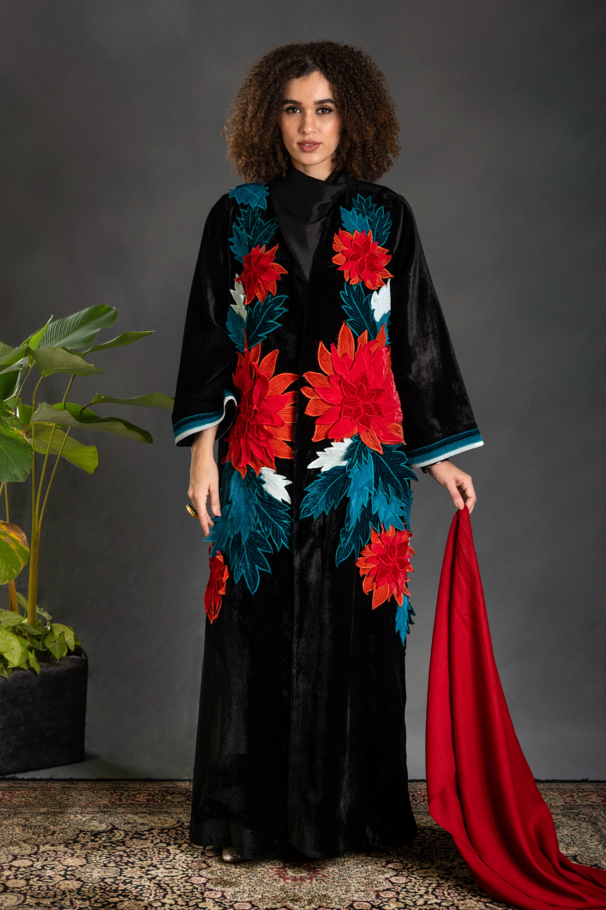 Asra Applique Embroidered Abaya