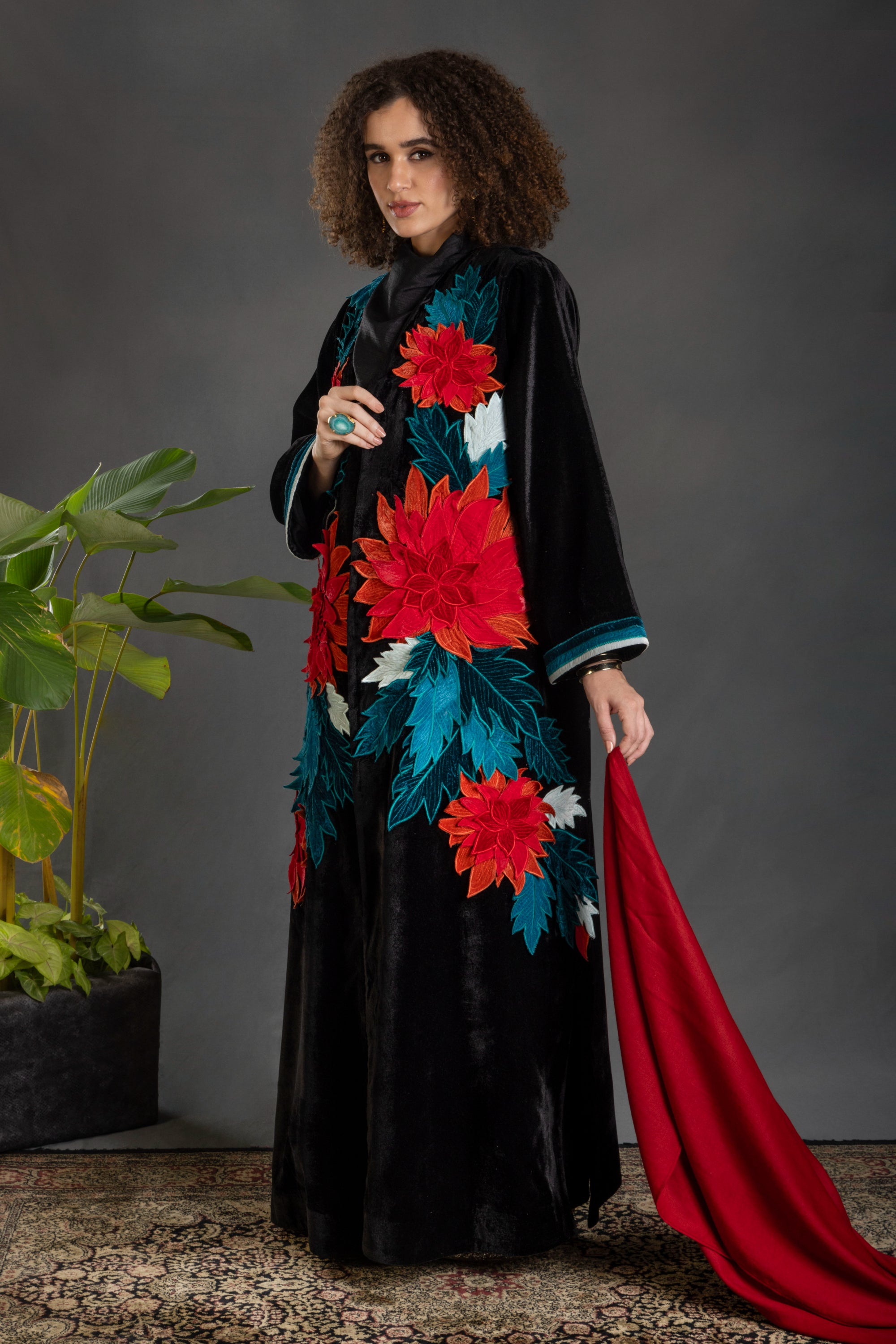 Asra Applique Embroidered Abaya