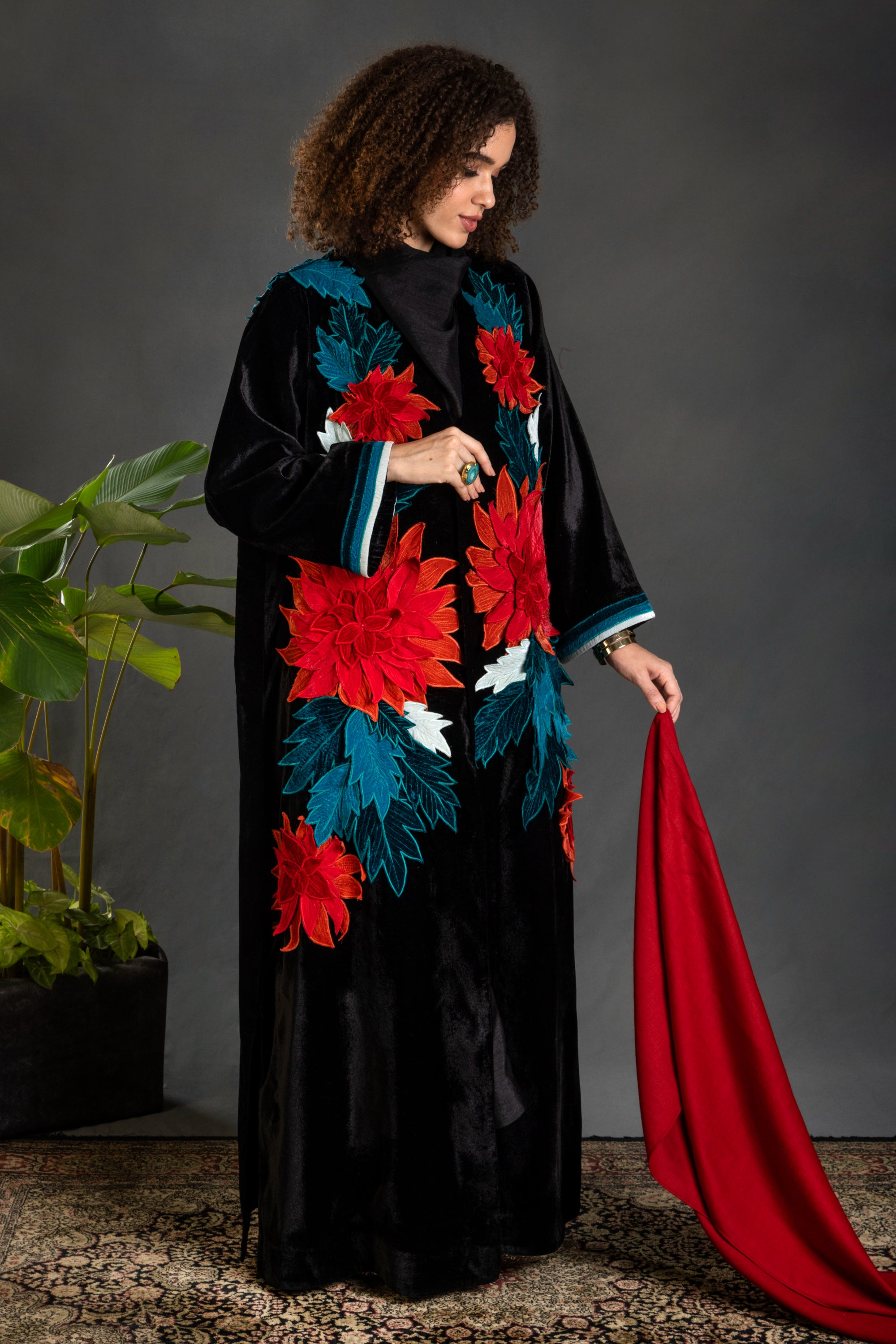 Asra Applique Embroidered Abaya