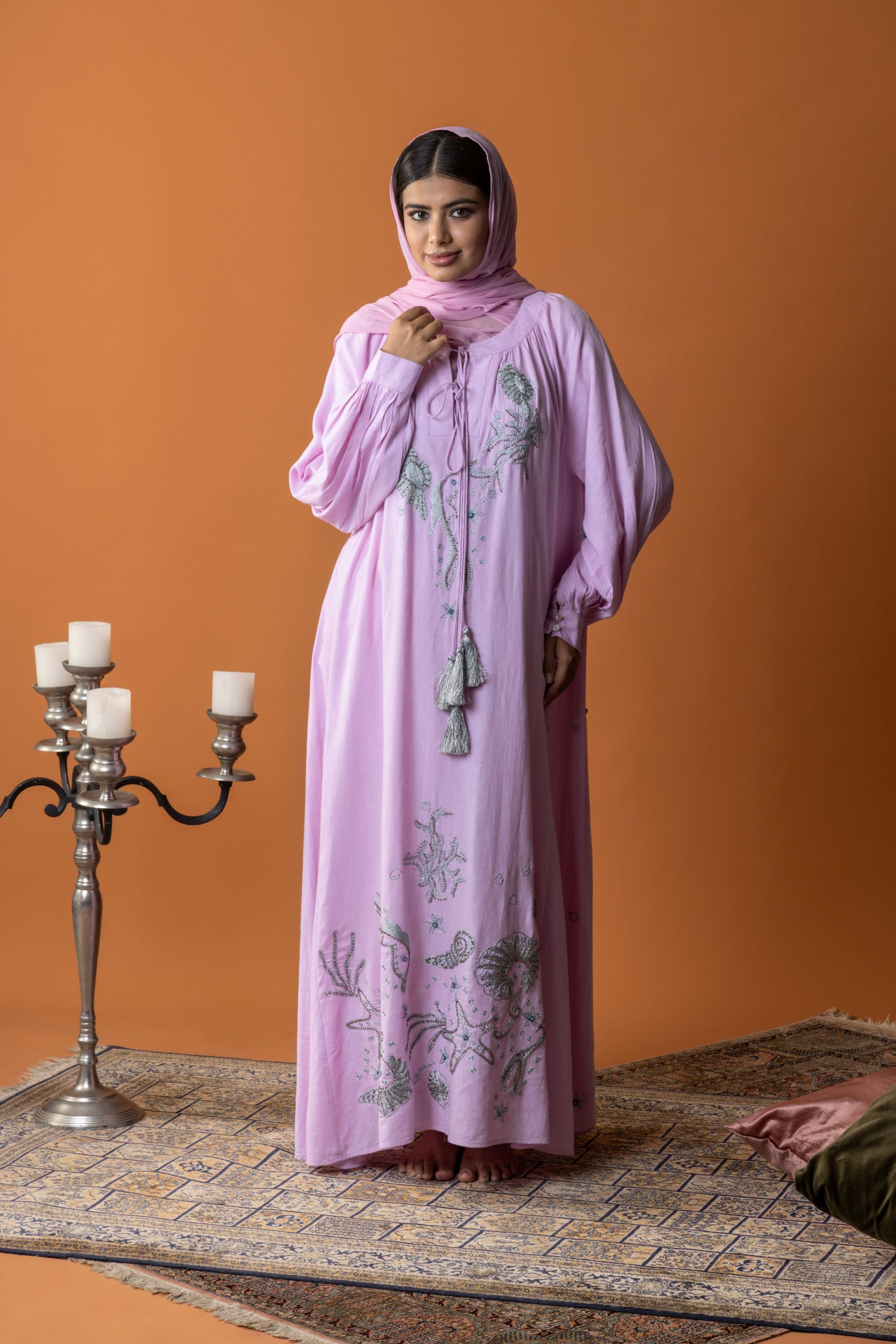 Dana Embroidered Jalabiya with Embellishment