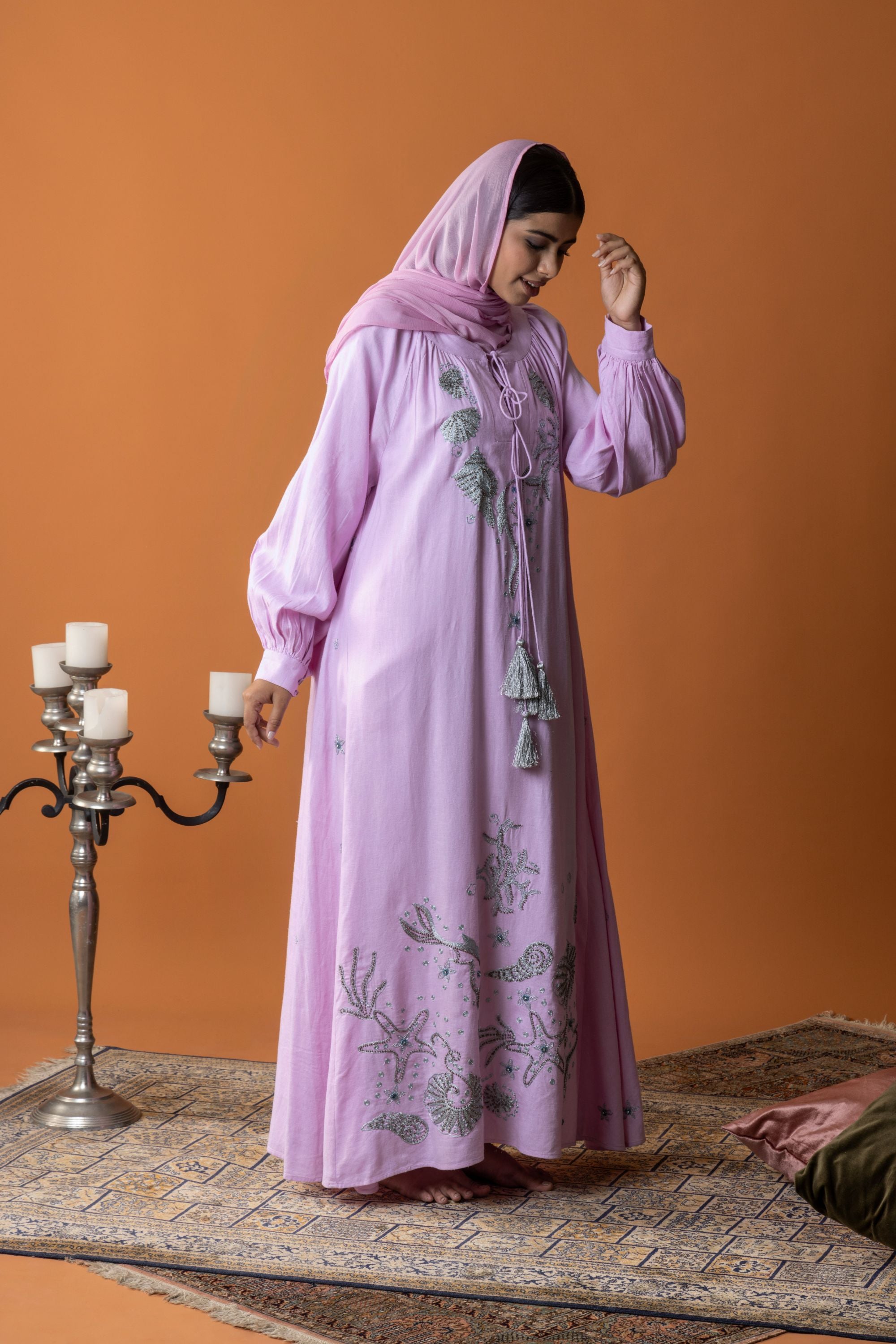 Dana Embroidered Jalabiya with Embellishment