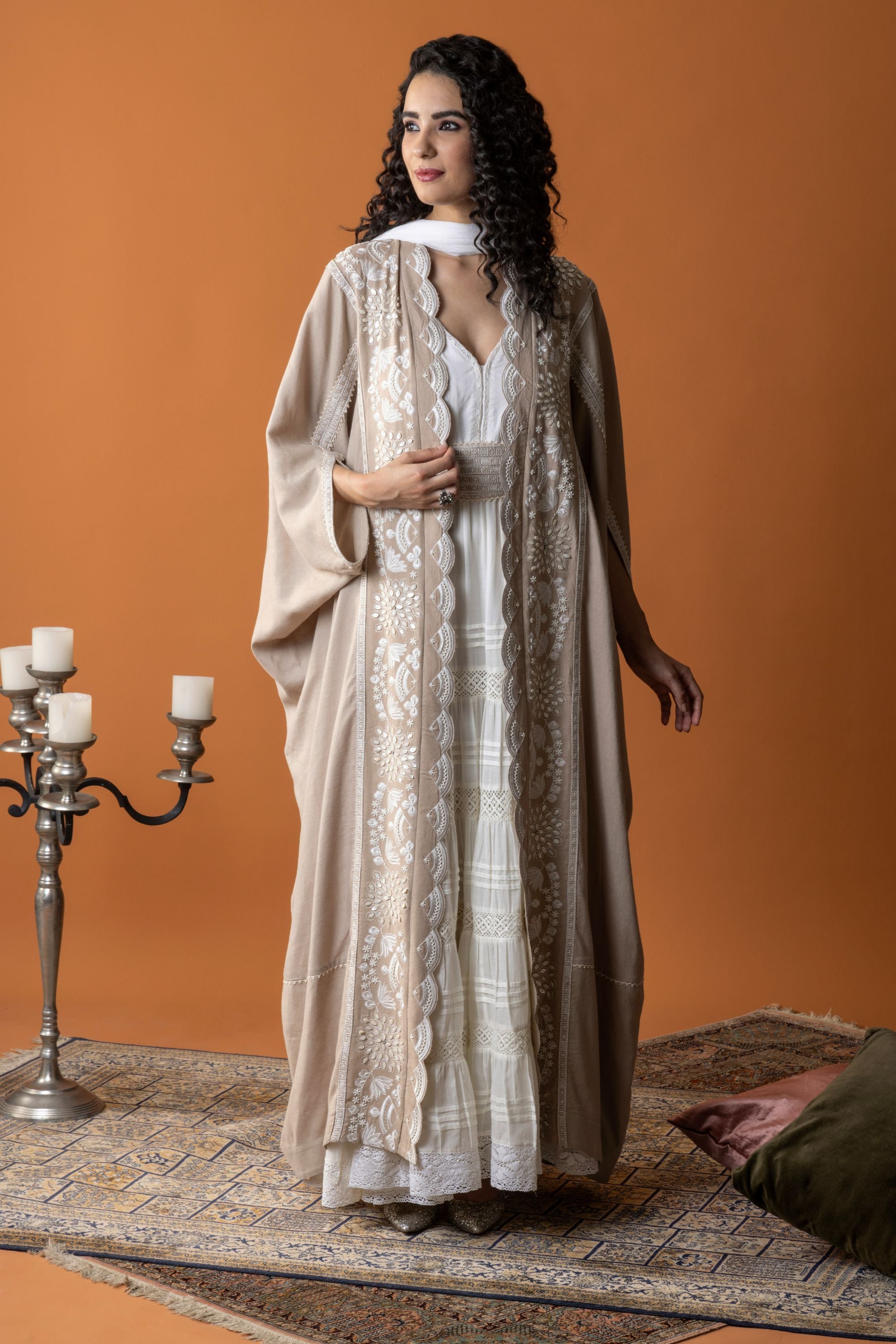 Dima Embroidered Abaya with Embellishment