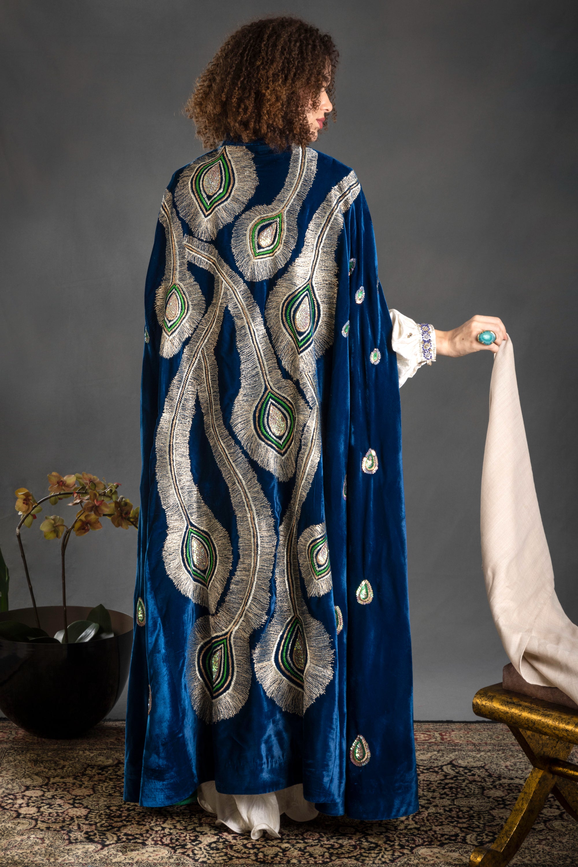 Siham Embroidered Cape with Embellishment