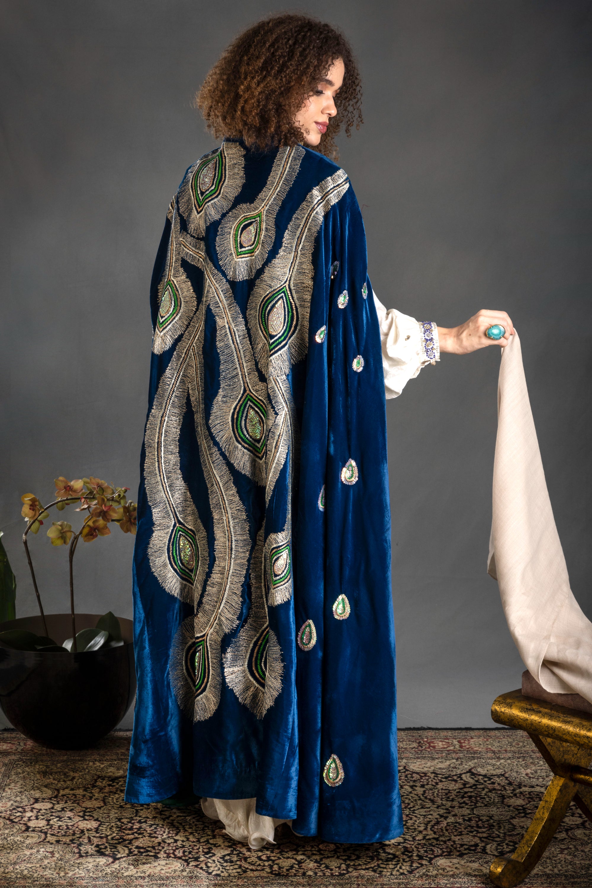 Siham Embroidered Cape with Embellishment