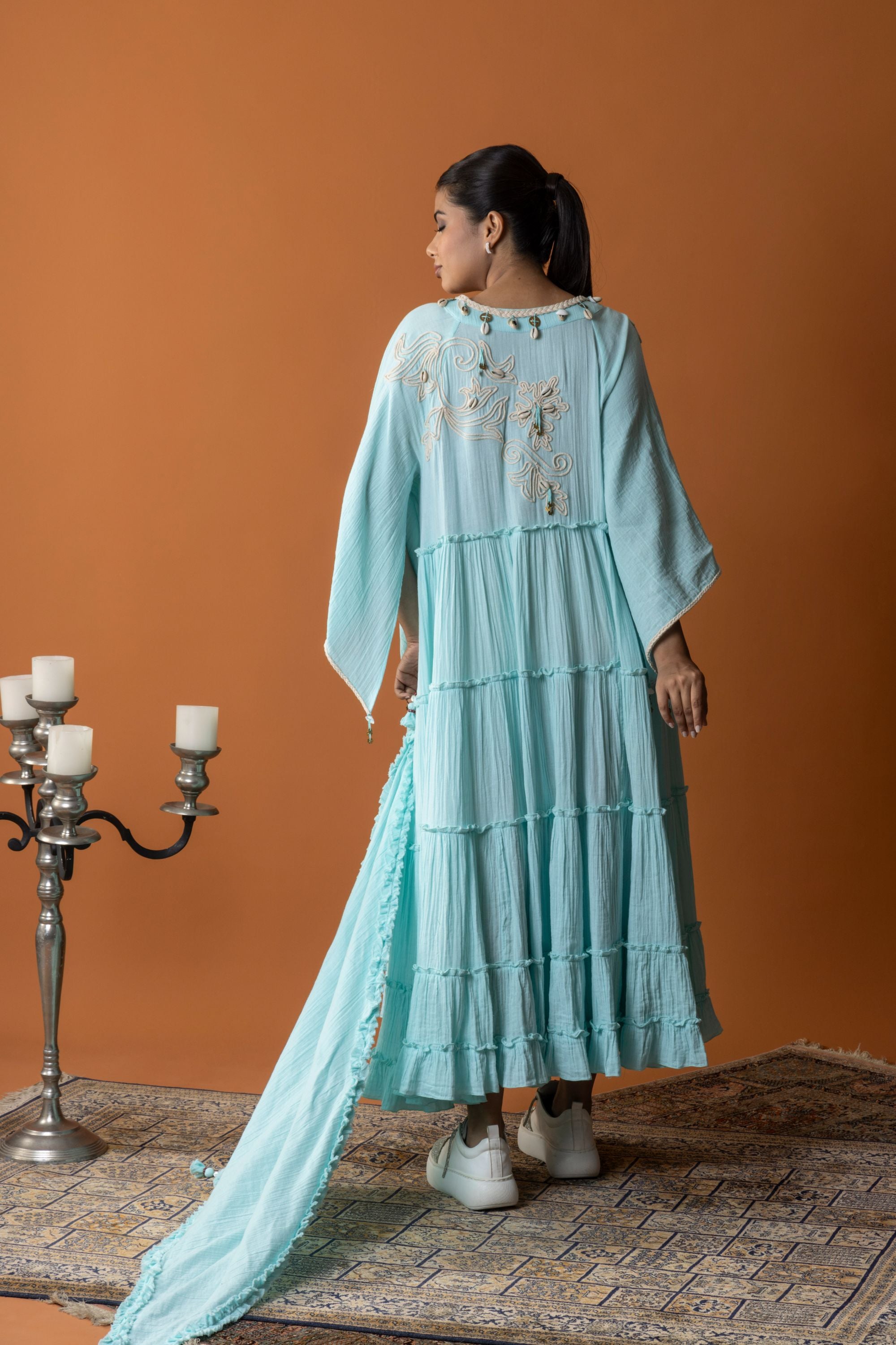 Maral Embroidered Jalabiya with Sheila