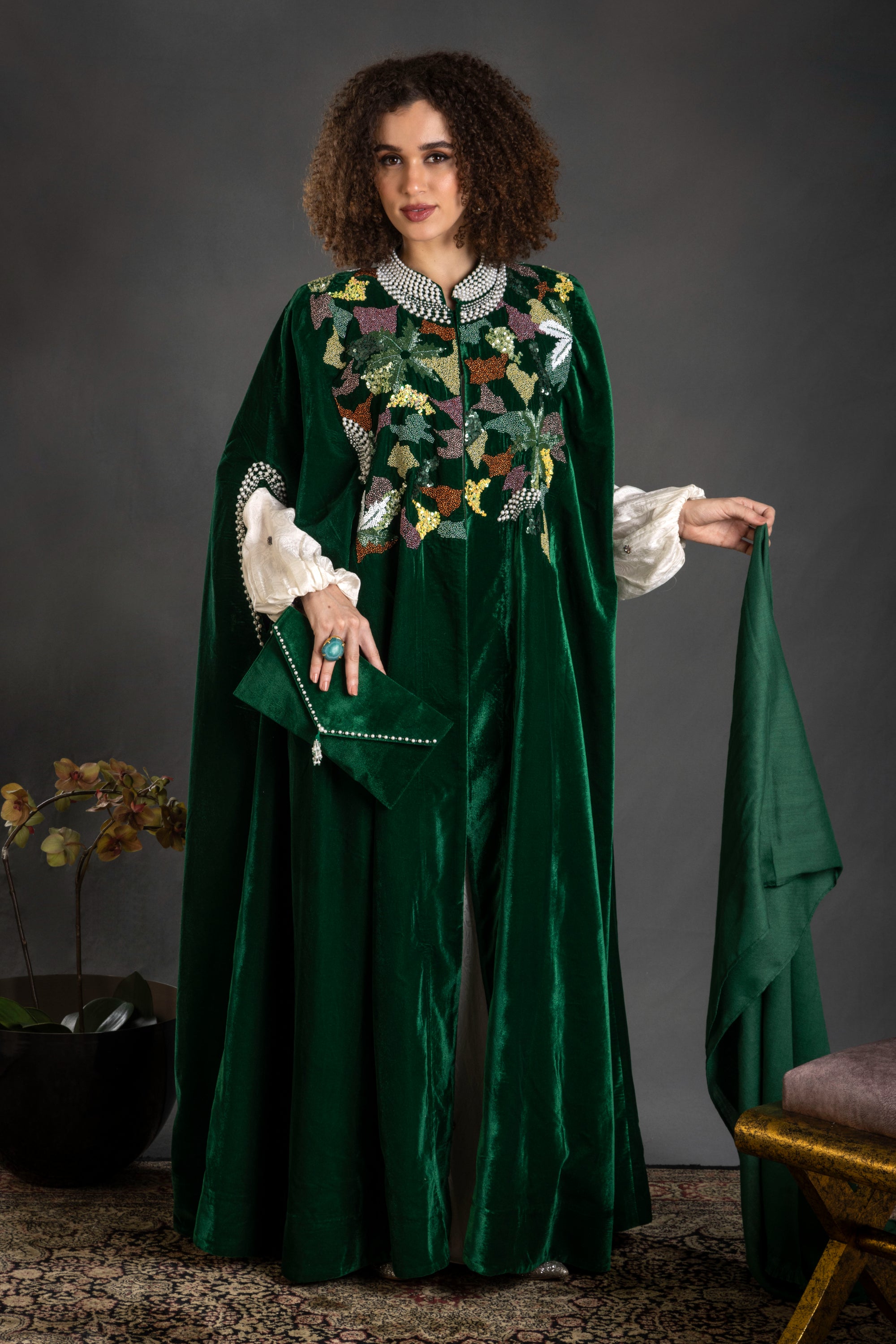 Zubaida Cape with Embellishment