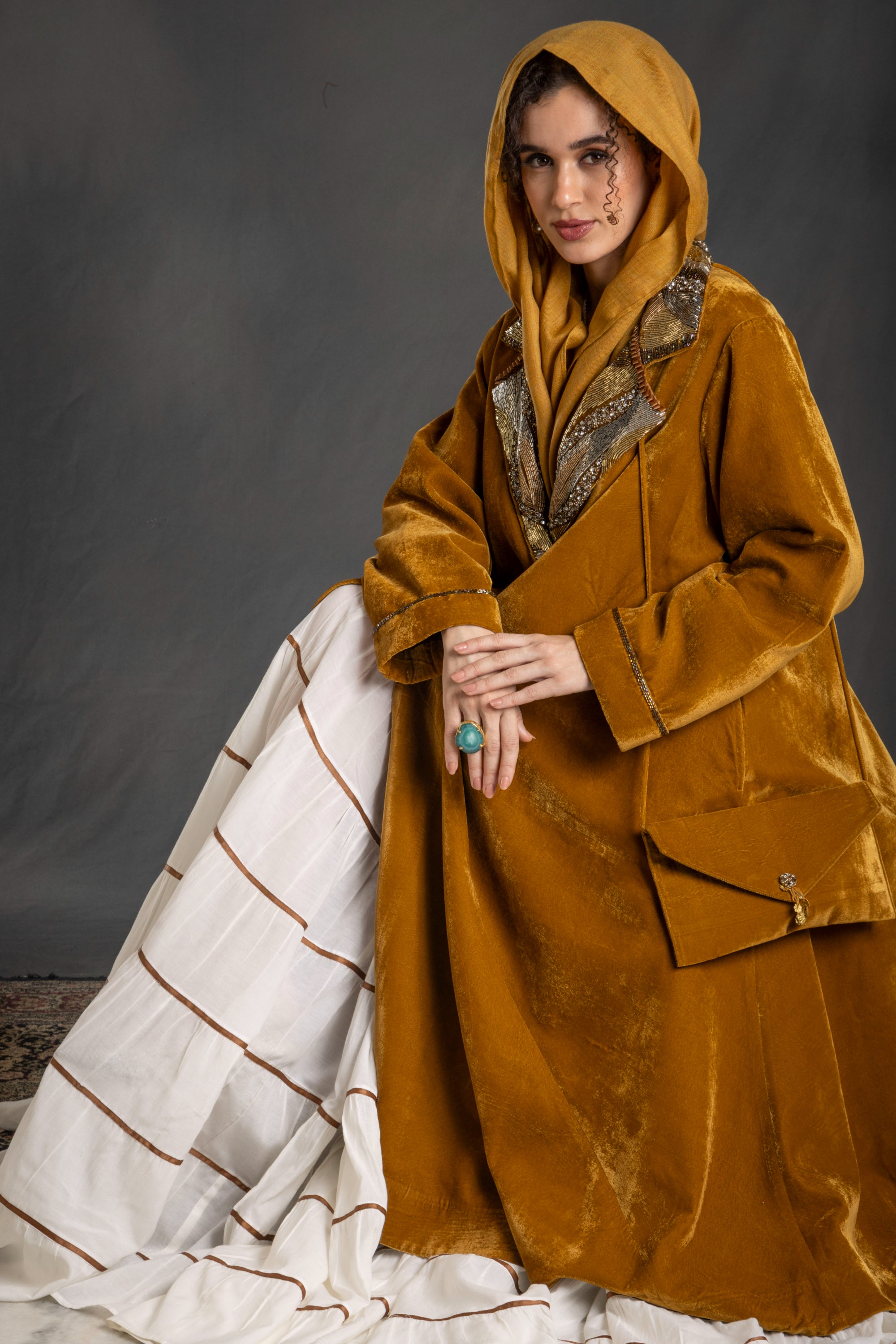 Aaminah Short Bisht with Embellishment