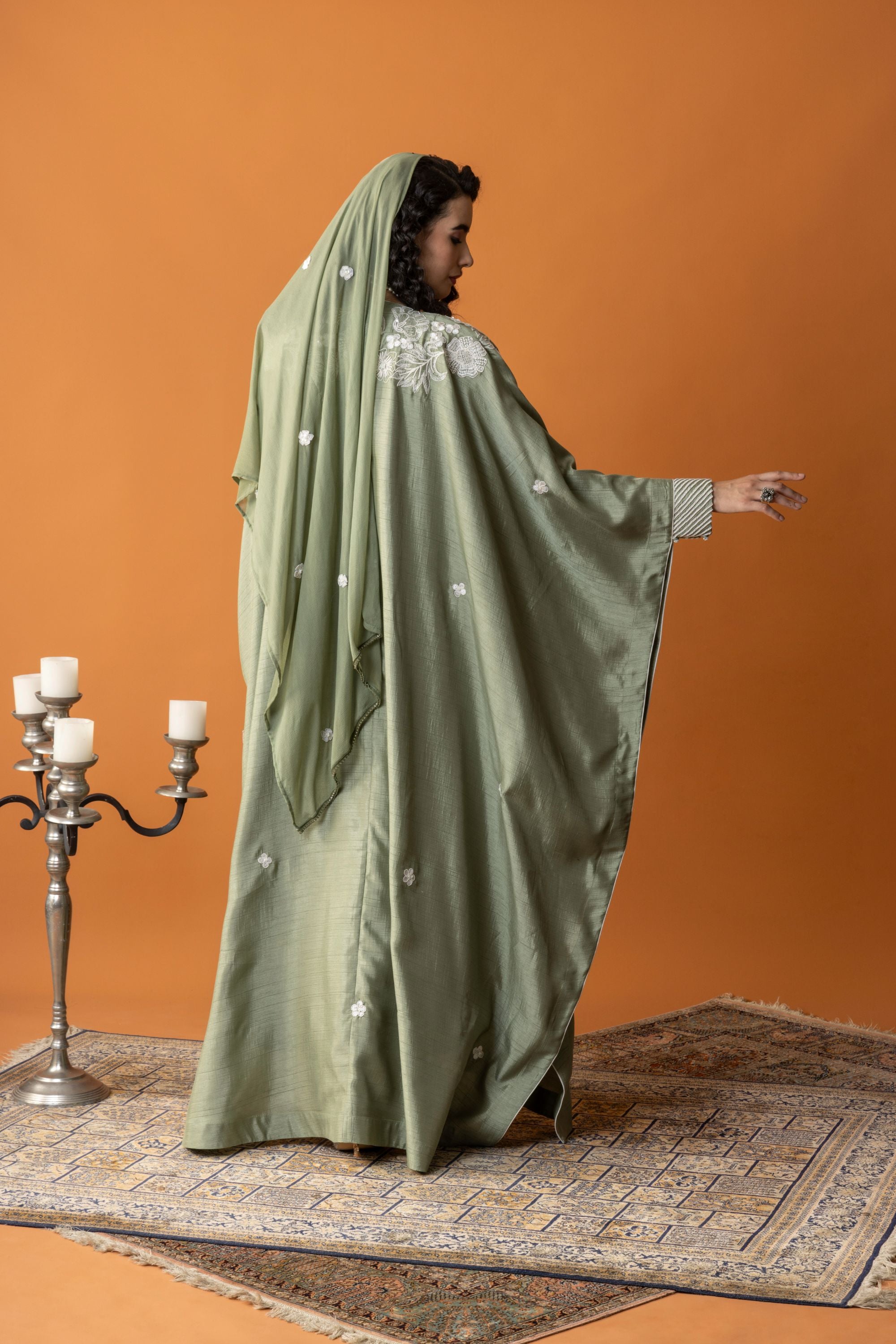 Eman Embroidered Cape with Embellishment