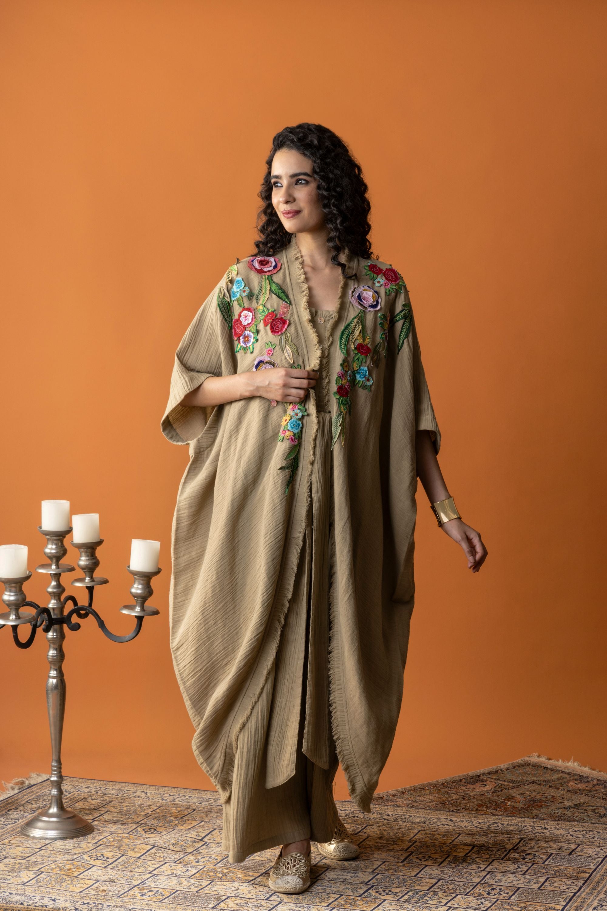 Haleema Embroidered Bisht