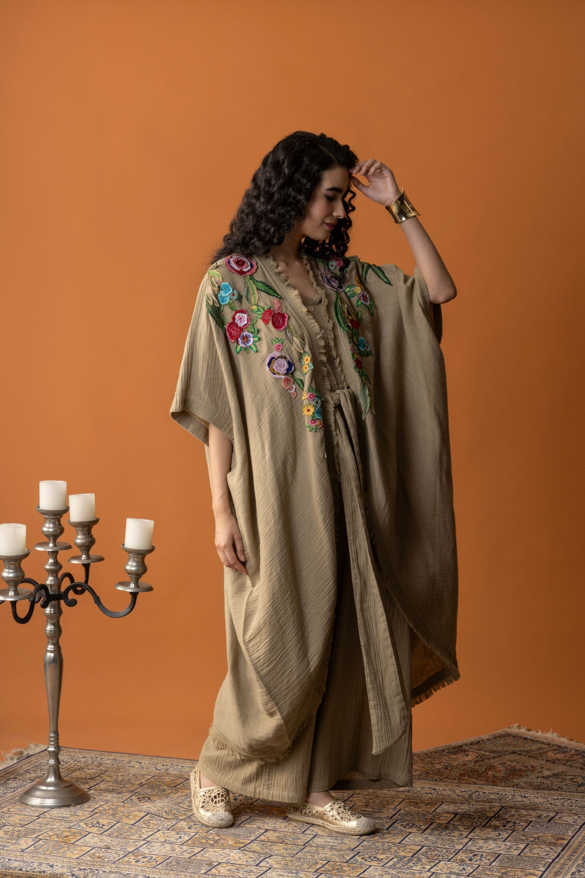 Haleema Embroidered Bisht