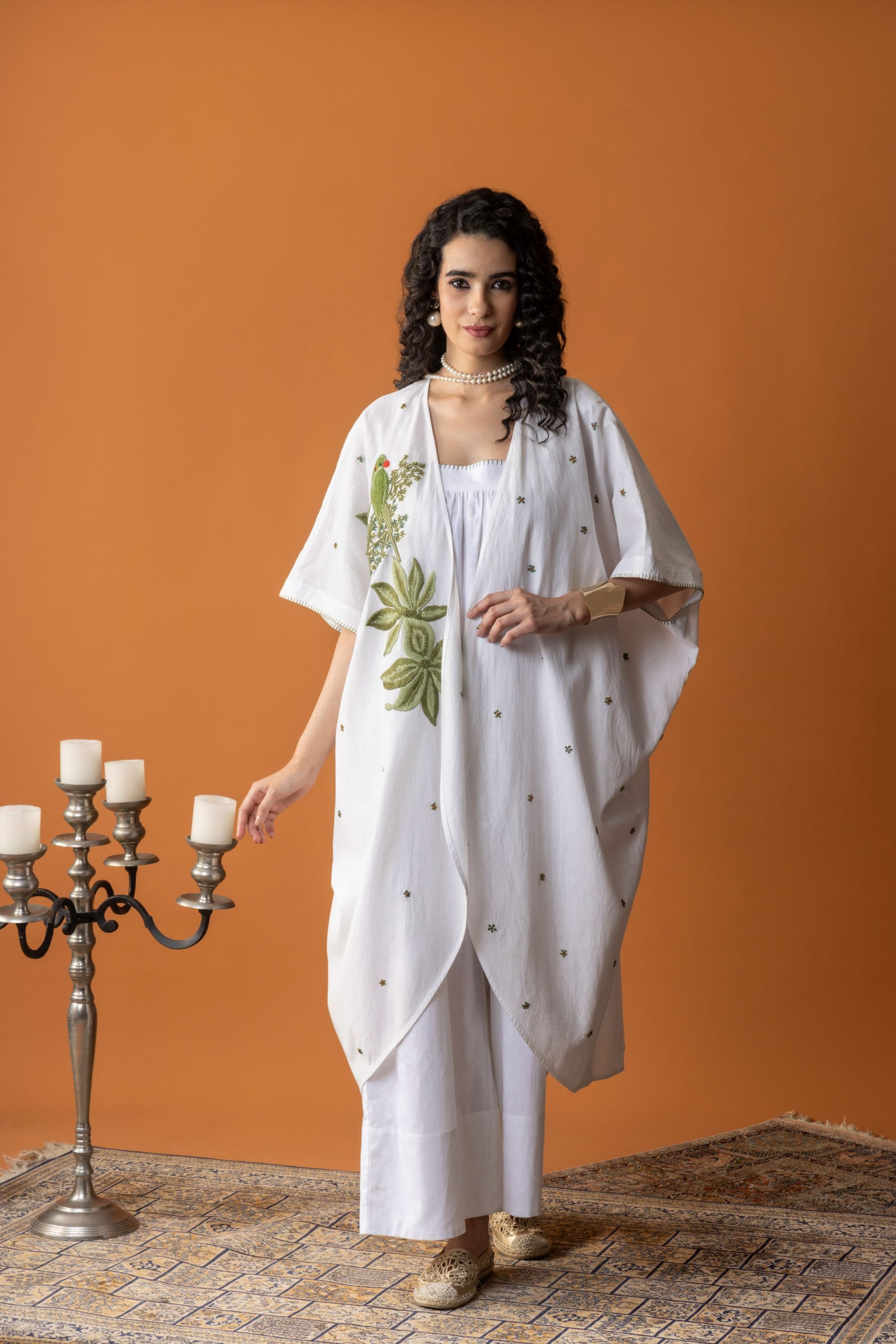 Haifa Embroidered Cape with Embellishment