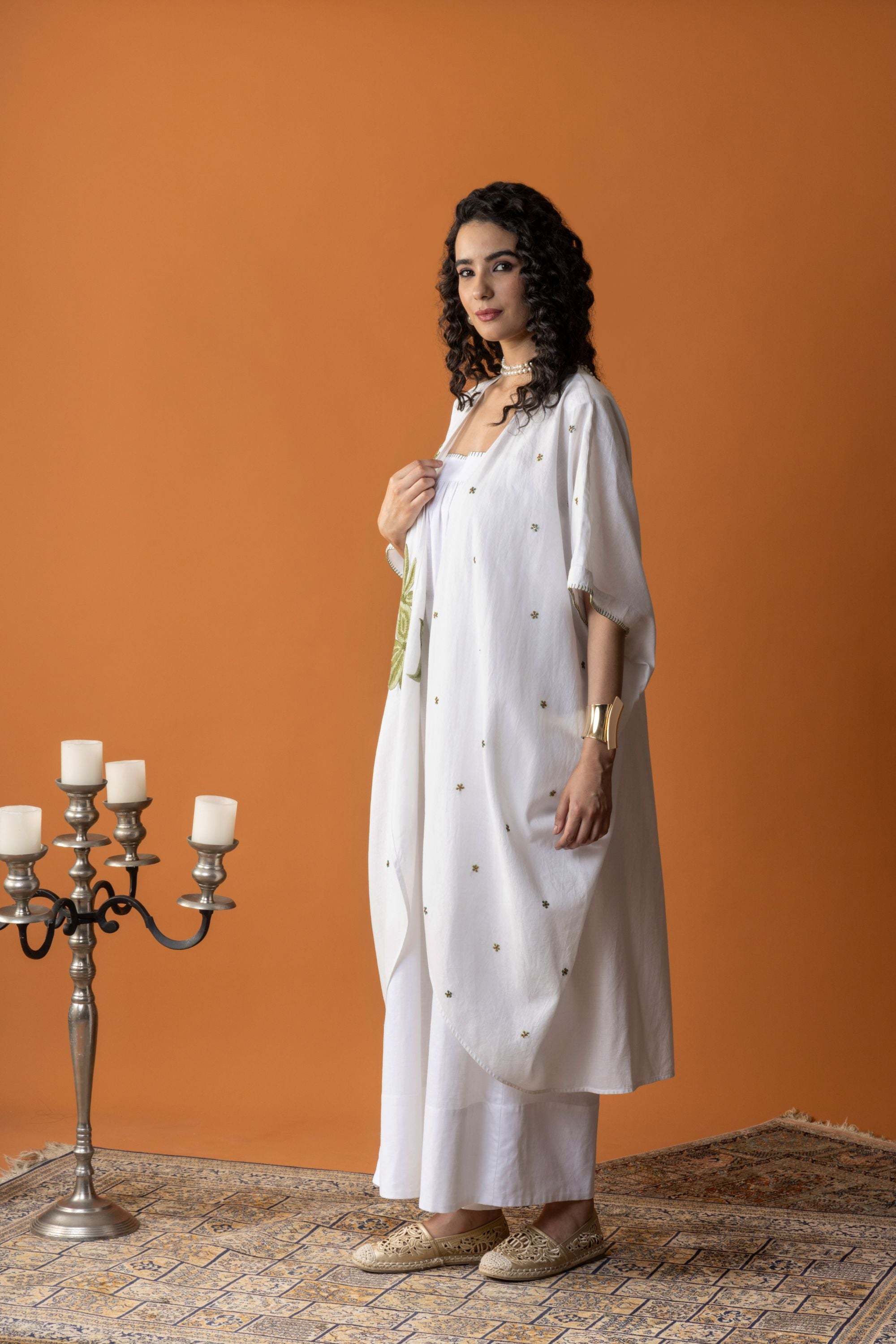 Haifa Embroidered Cape with Embellishment