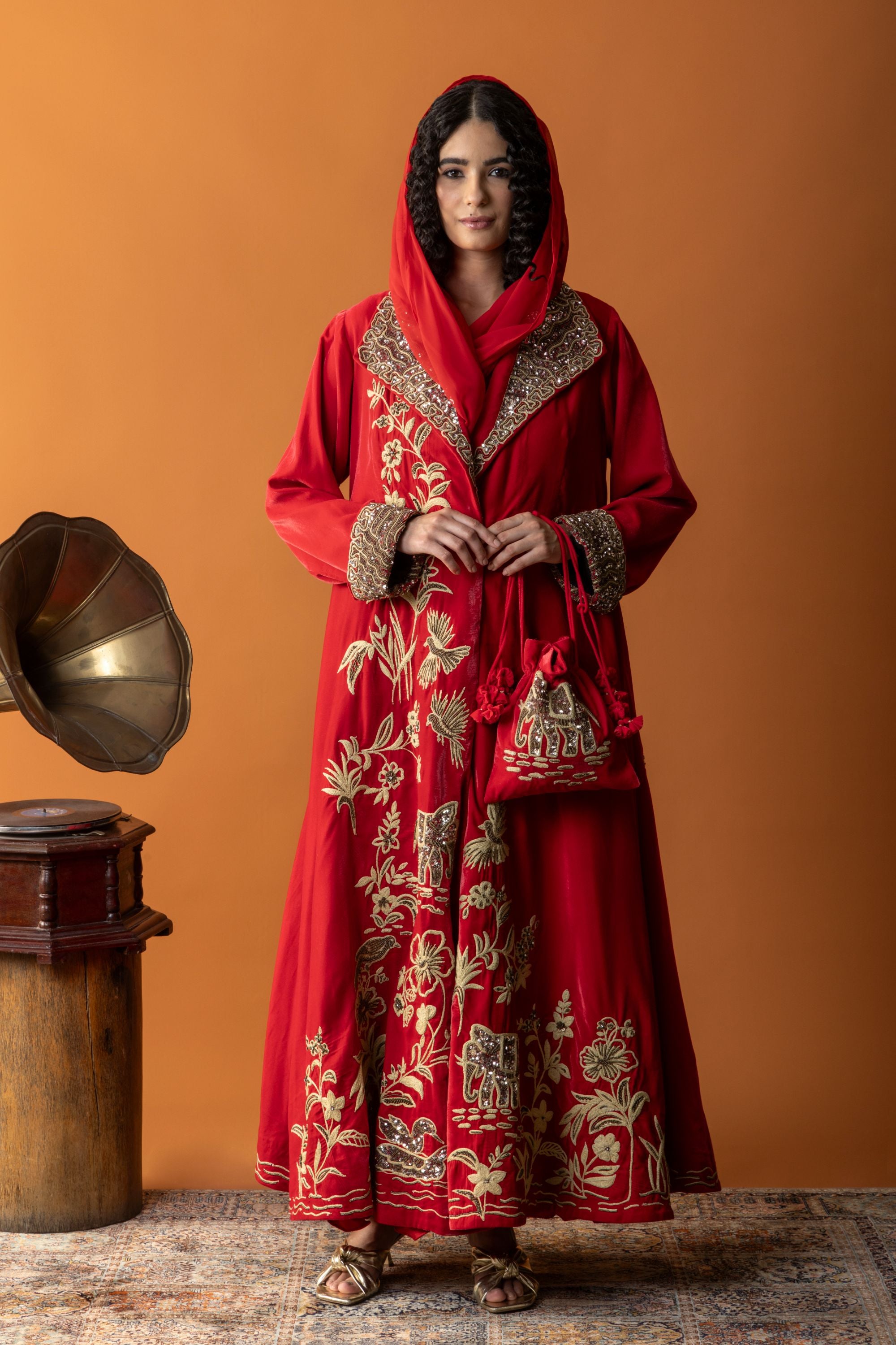 Hawra Embroidered Abaya with Embellishment