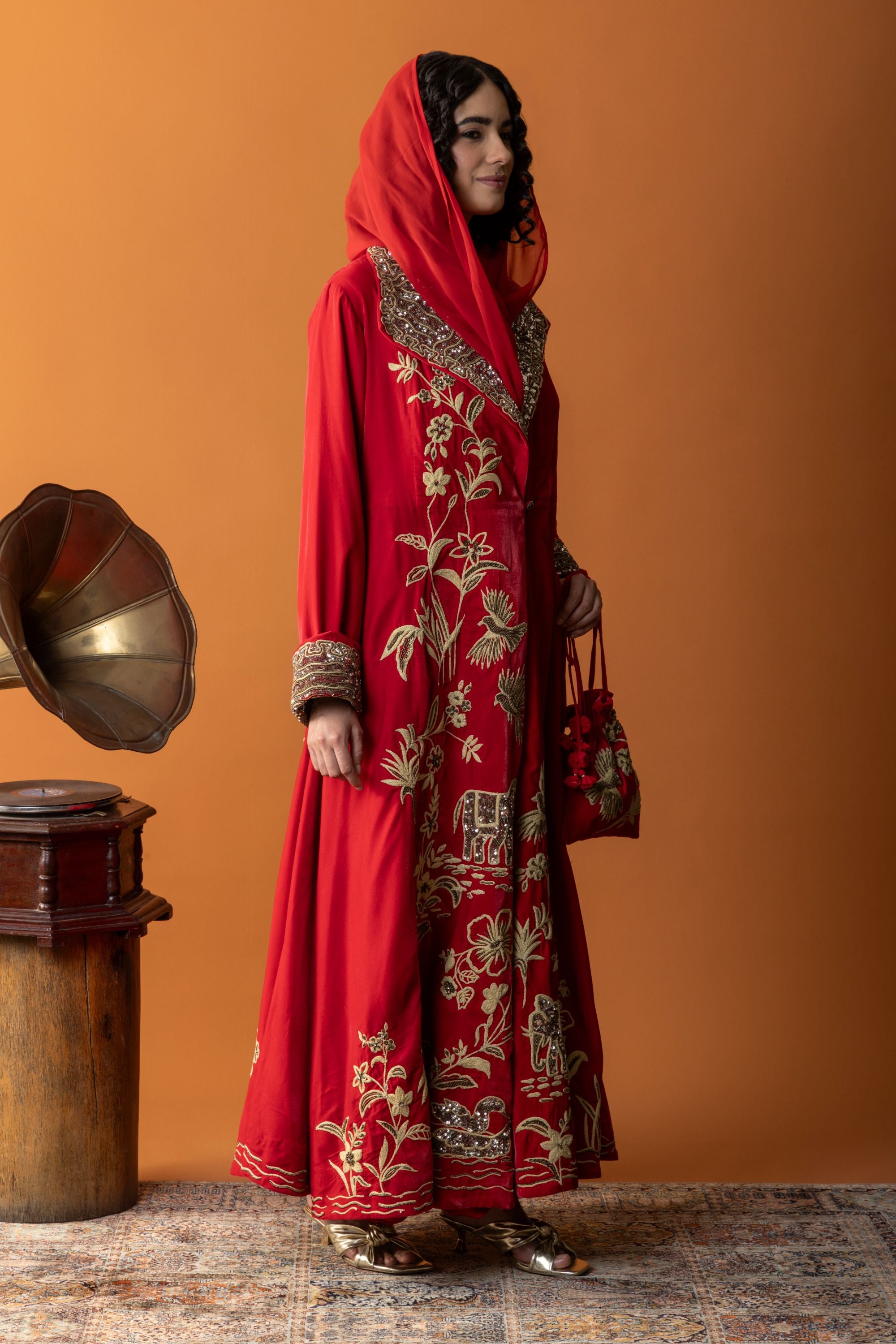 Hawra Embroidered Abaya with Embellishment