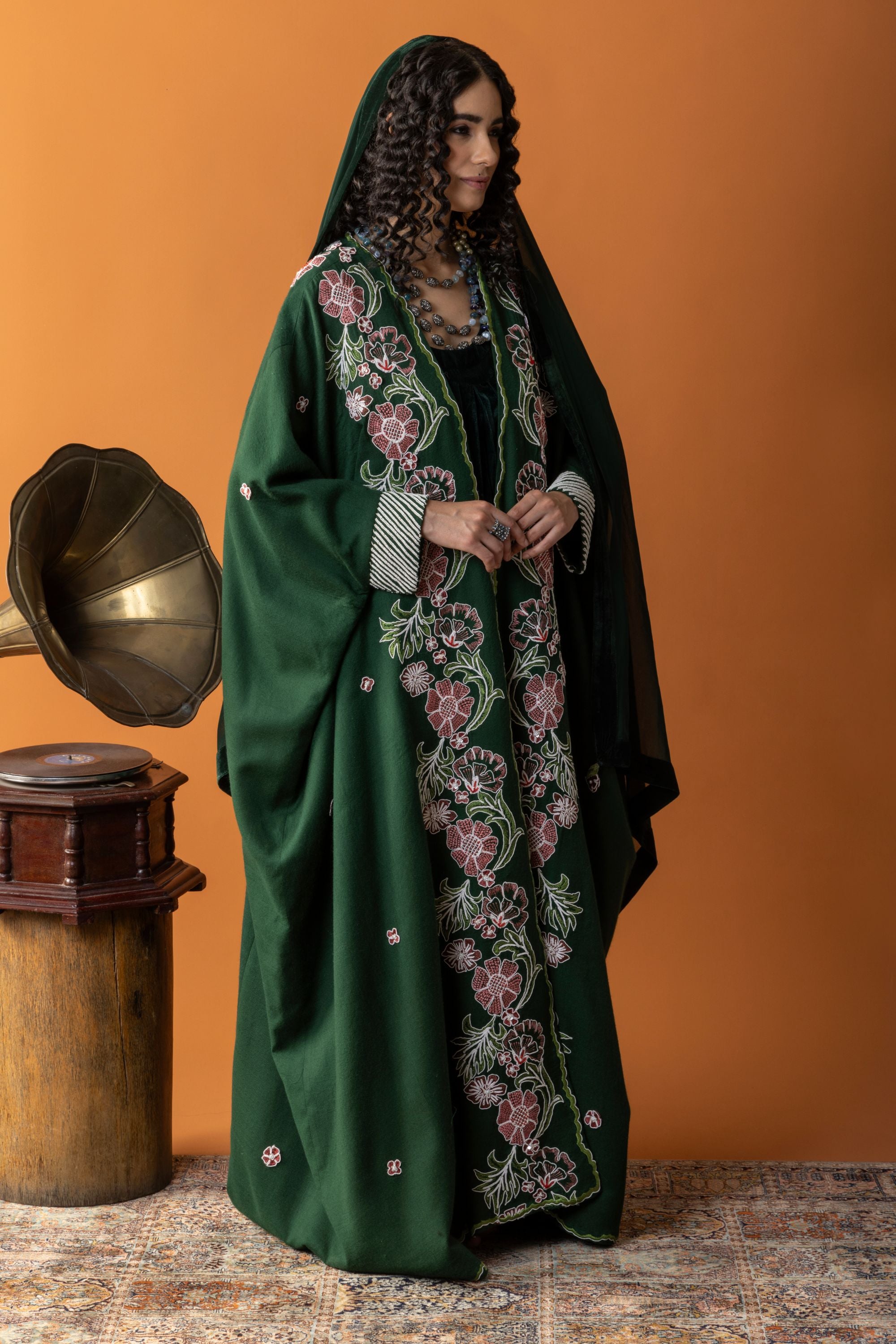 Inas Embroidered Abaya with Embellishment