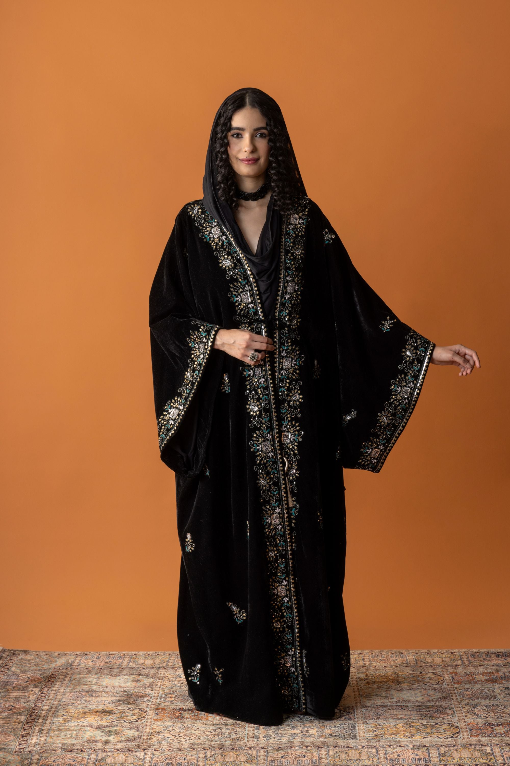 Fifi Embroidered Abaya with Embellishment