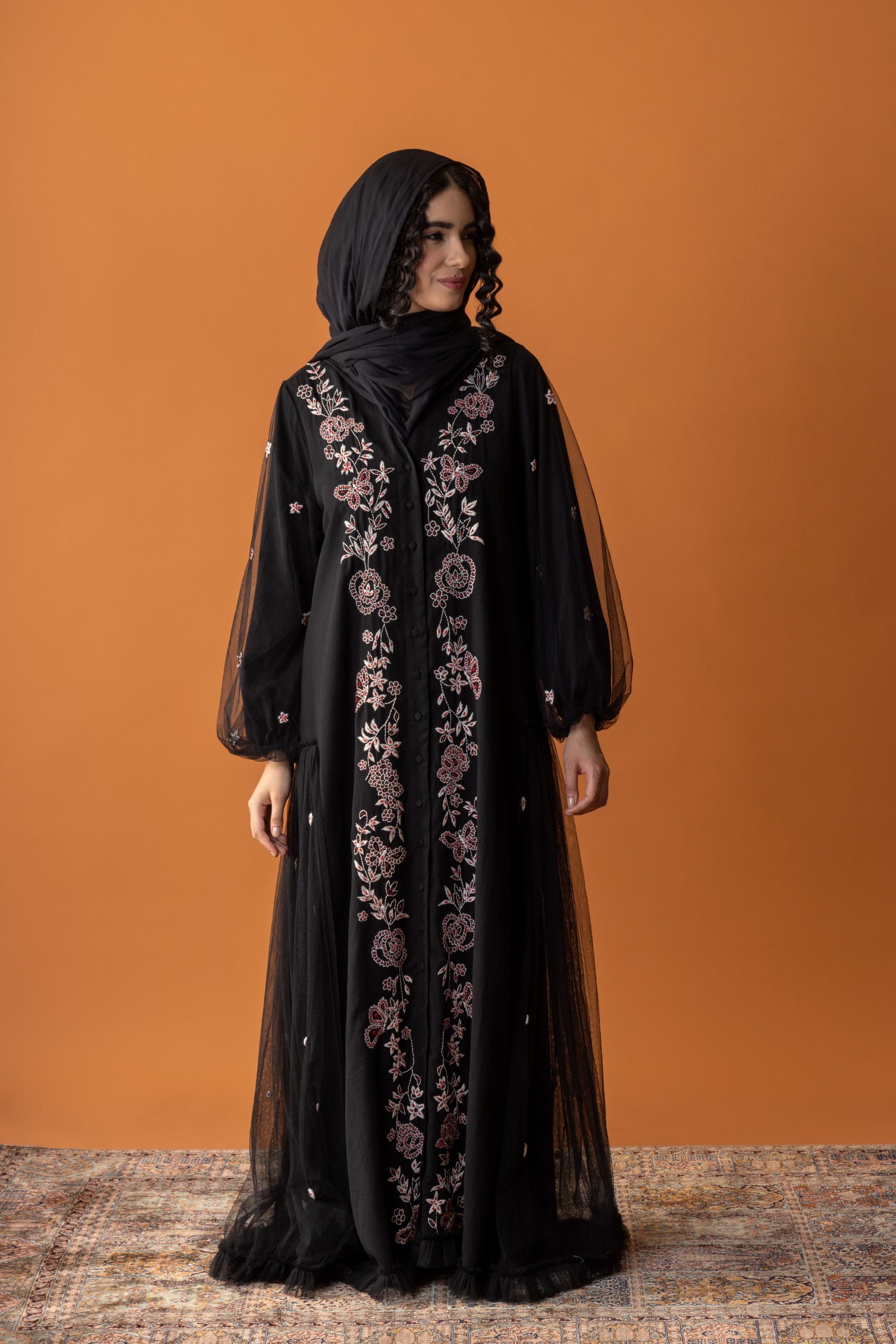 Sahara Embroidered Abaya with Embellishment