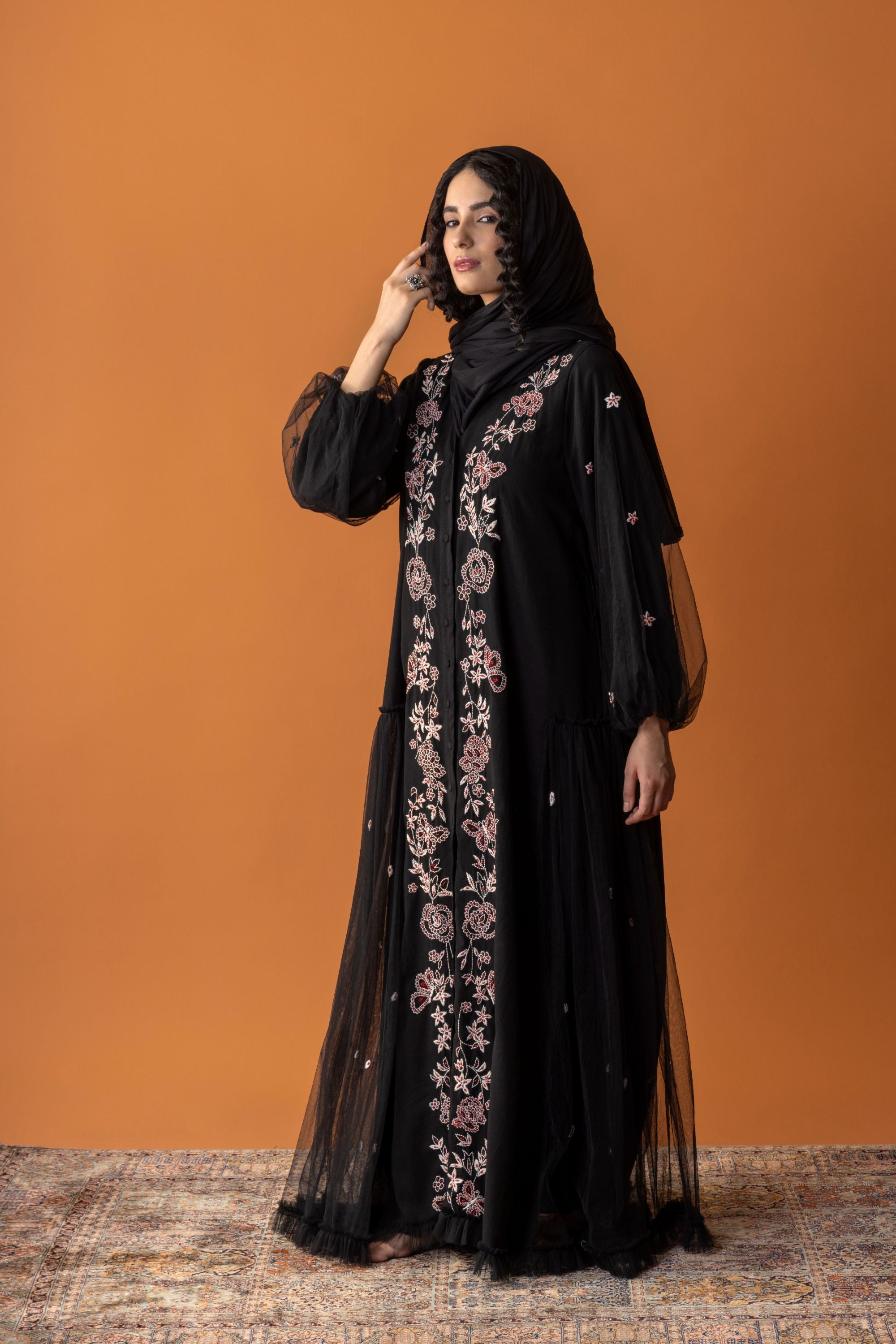 Sahara Embroidered Abaya with Embellishment