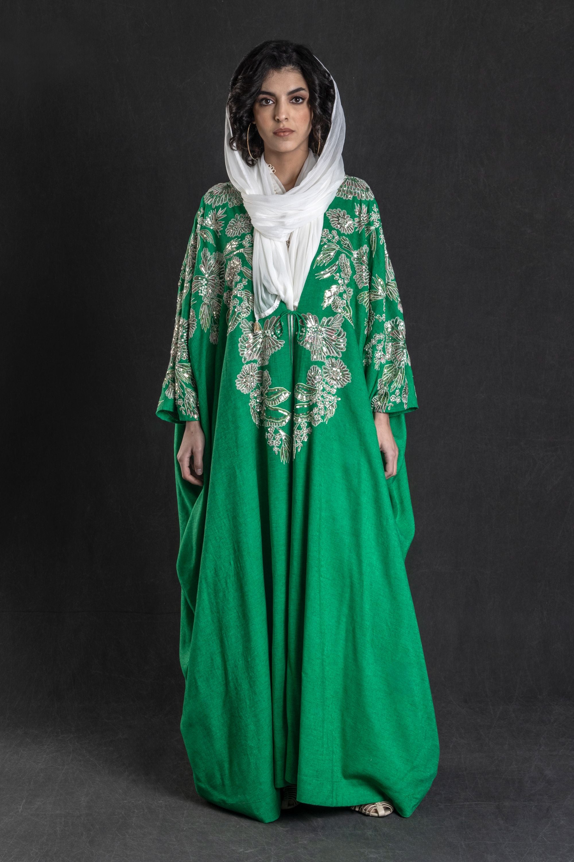 Zarnish Abaya with Embroidery & Embellishment