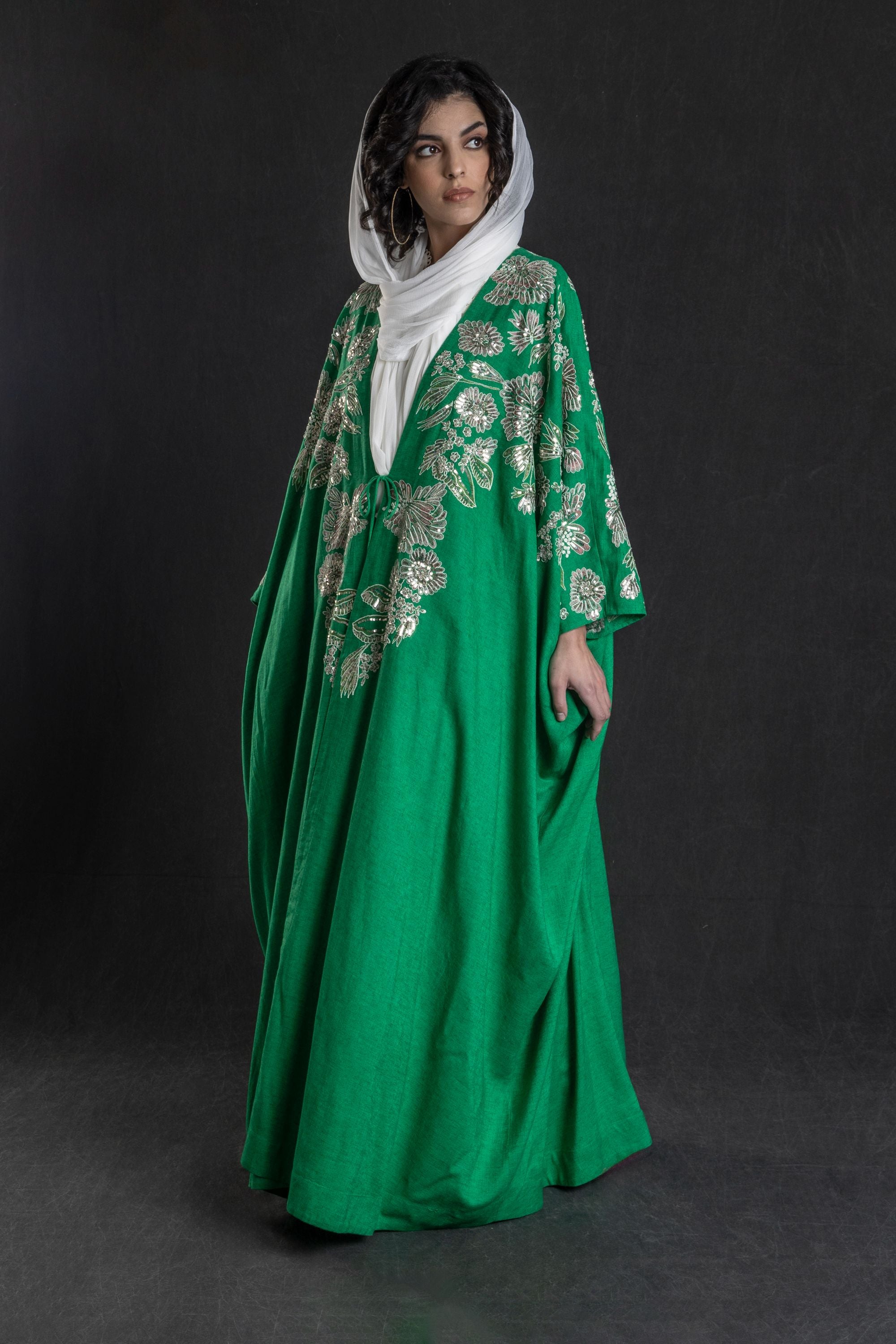 Zarnish Abaya with Embroidery & Embellishment