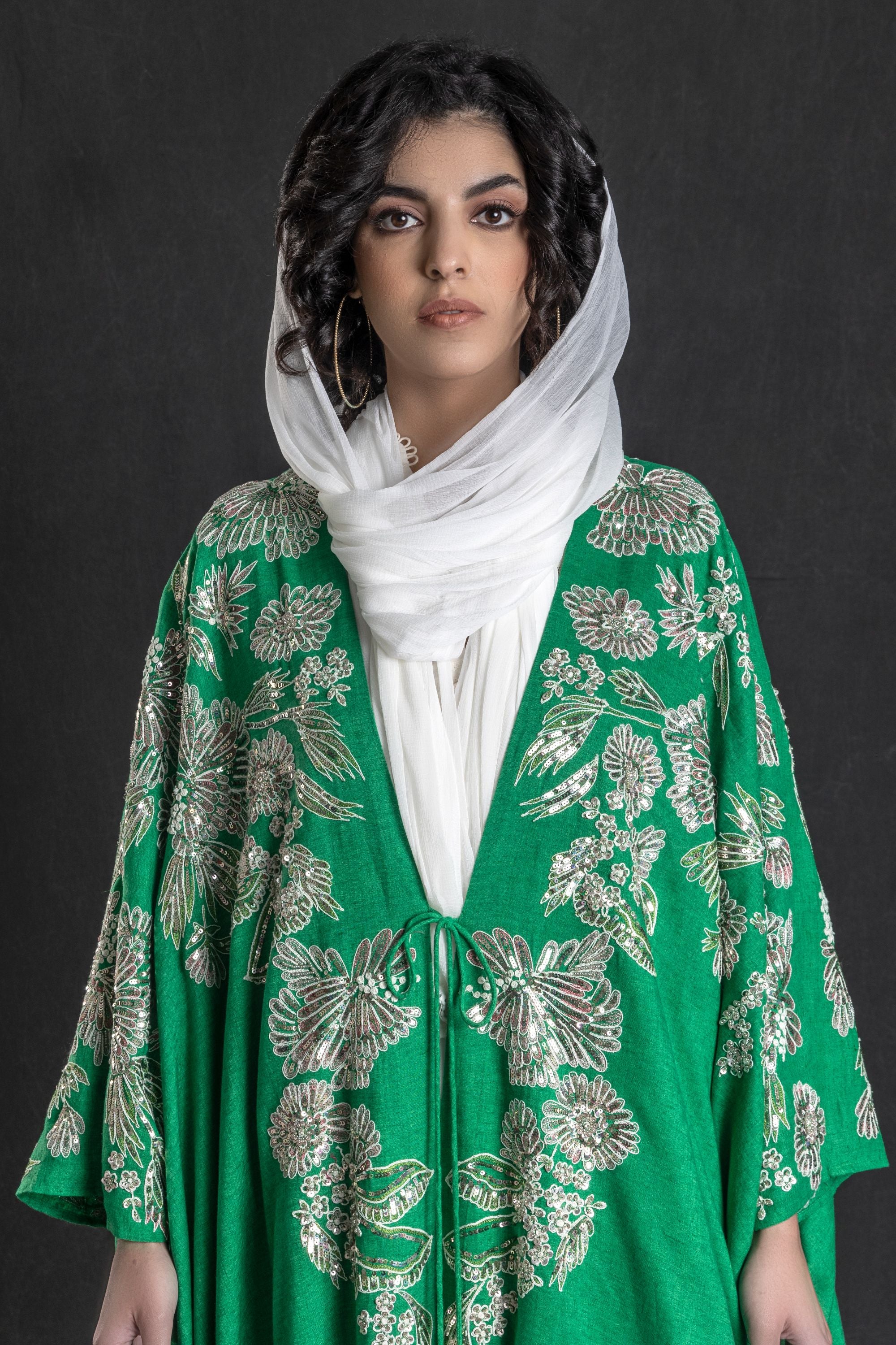 Zarnish Abaya with Embroidery & Embellishment