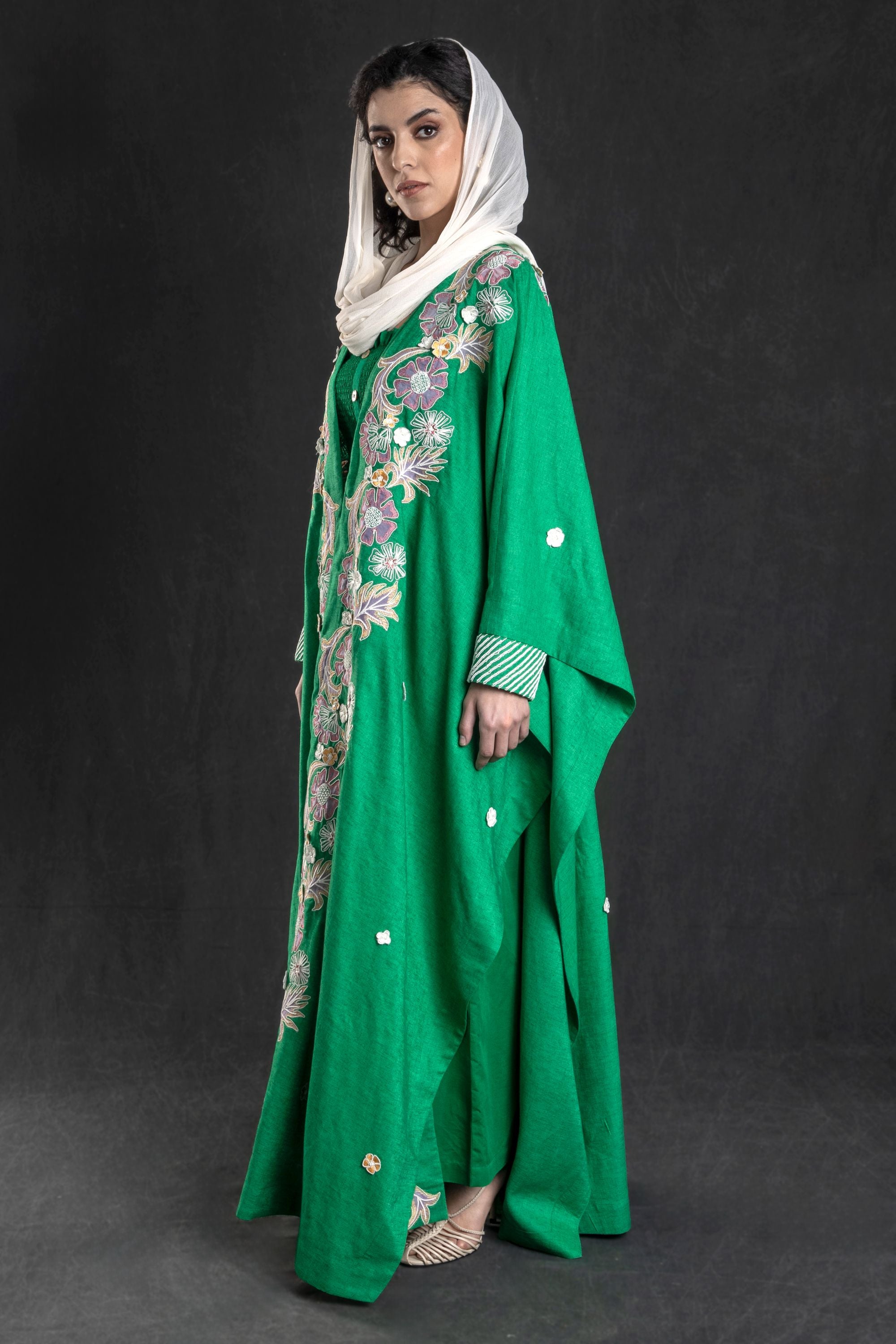 Ghazala Dusala Cape with Embroidery & Embellishment