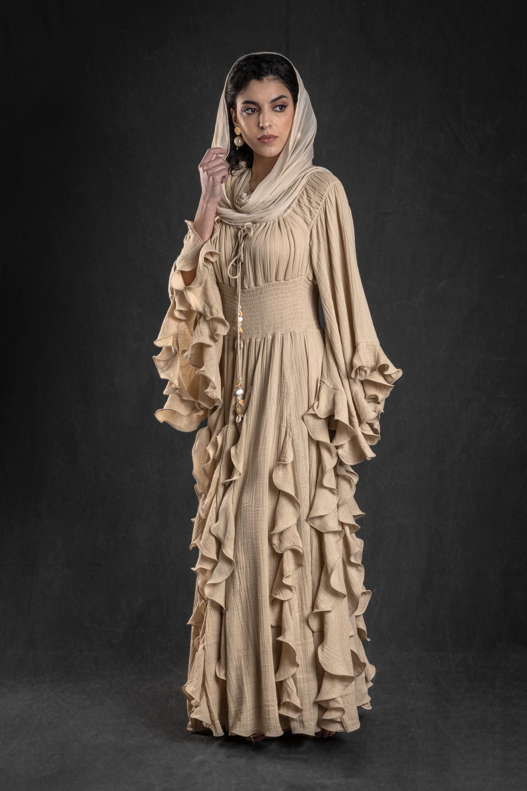 Kawsar Jalabiya with Long Ruffles