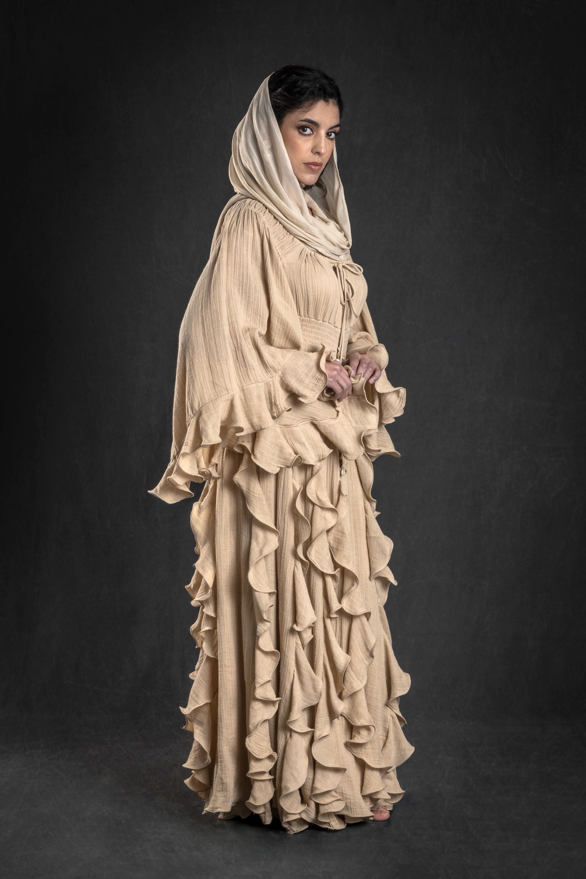 Kawsar Jalabiya with Long Ruffles