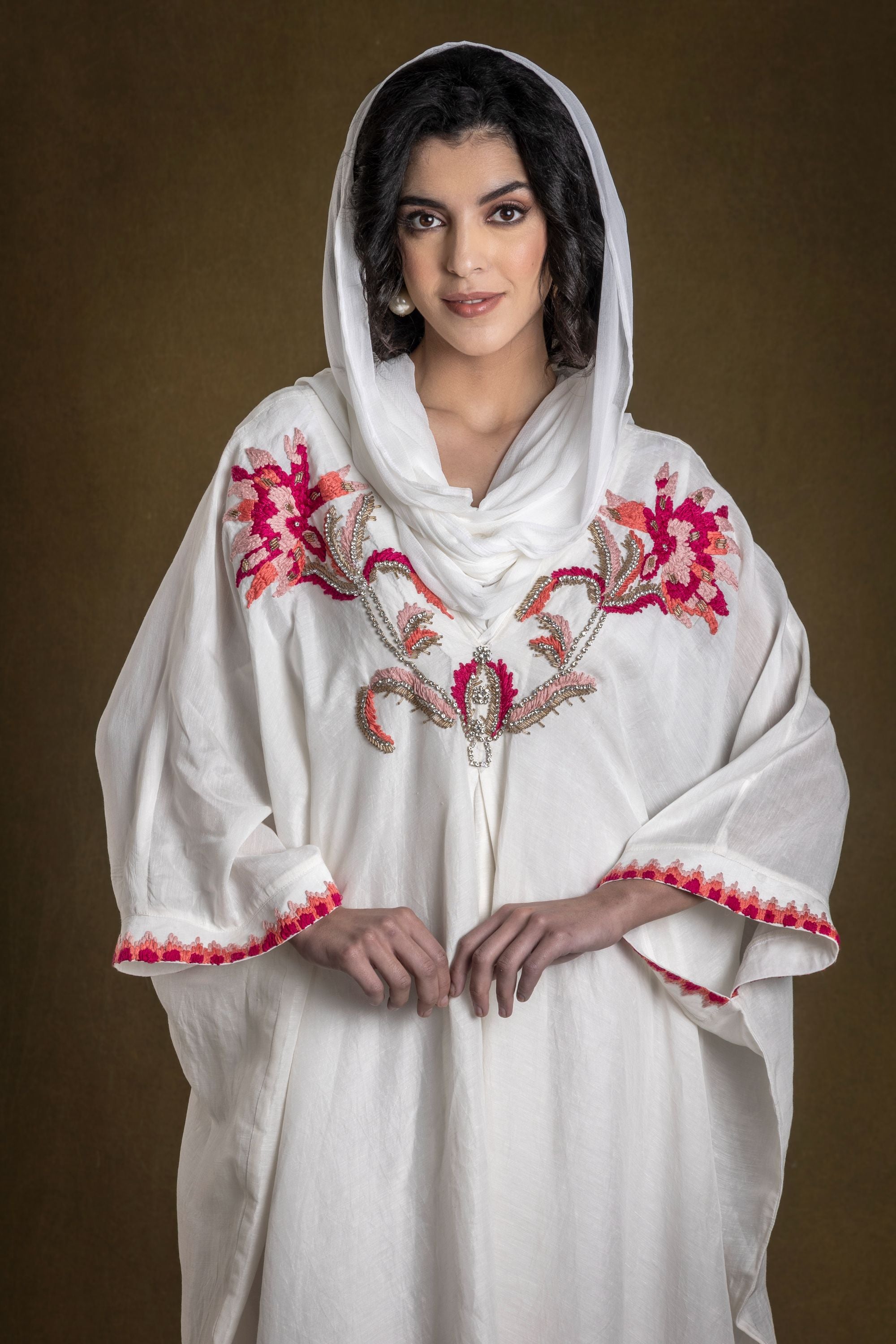 Malalai Jalabiya with Embroidery & Embellishment