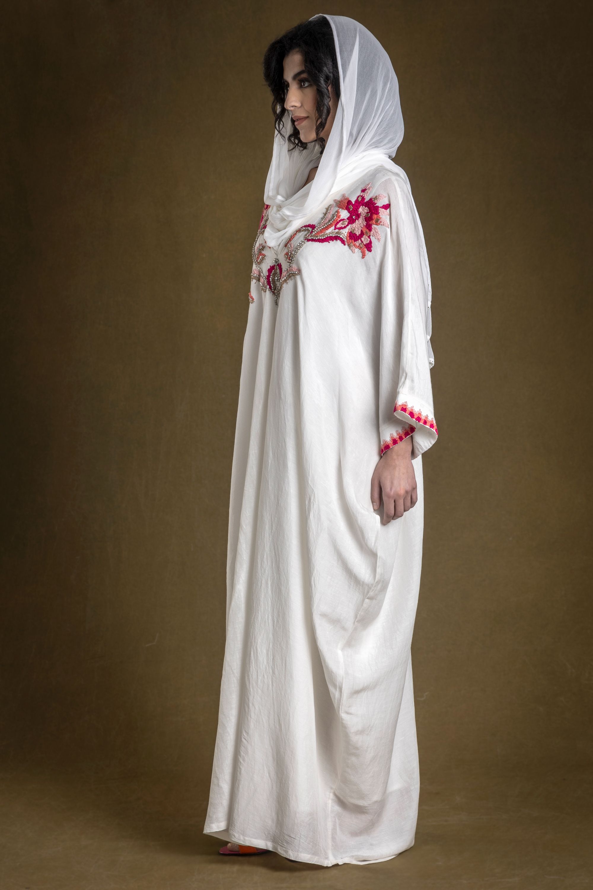 Malalai Jalabiya with Embroidery & Embellishment