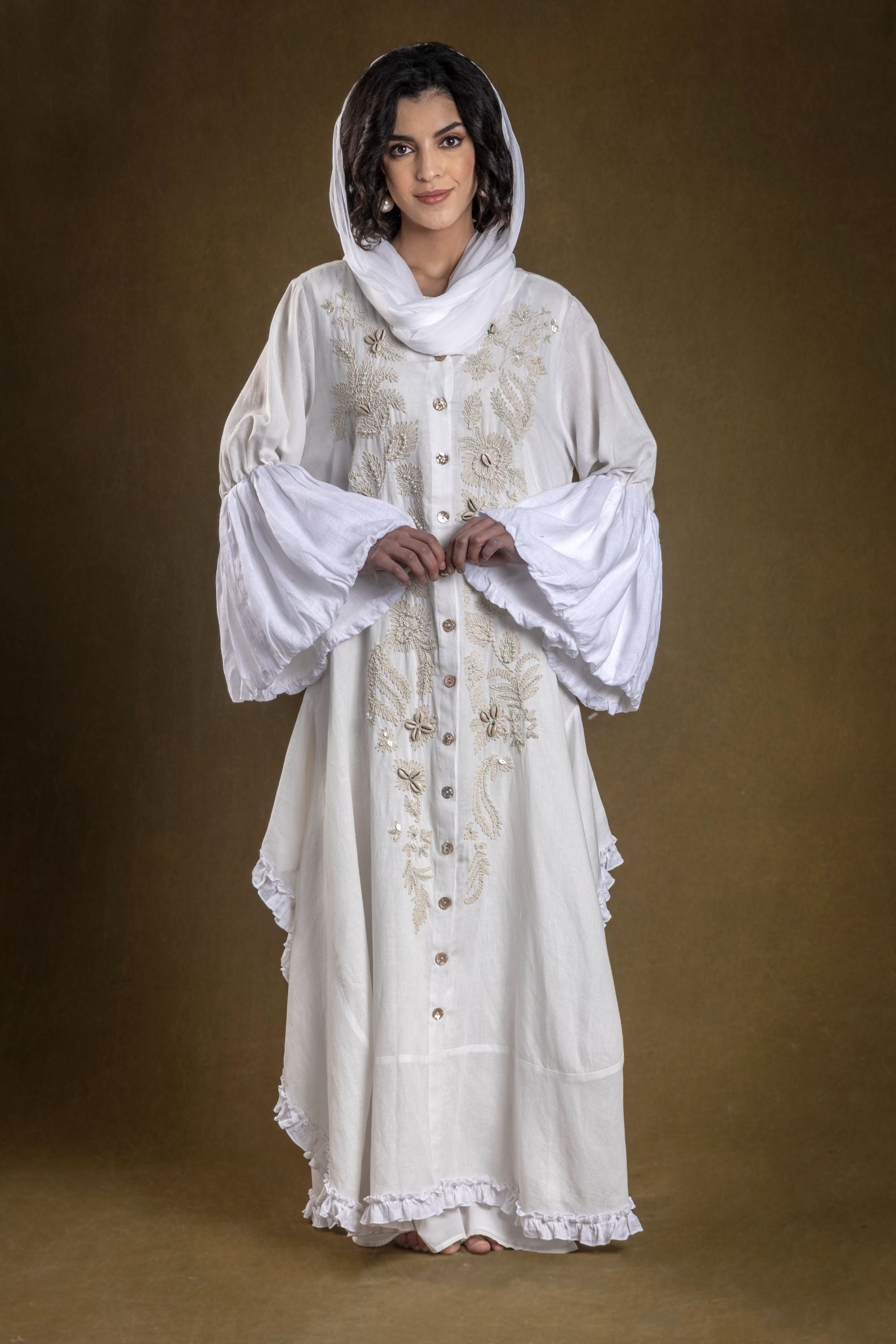 Mursal Jalabiya with Embroidery & Embellishment