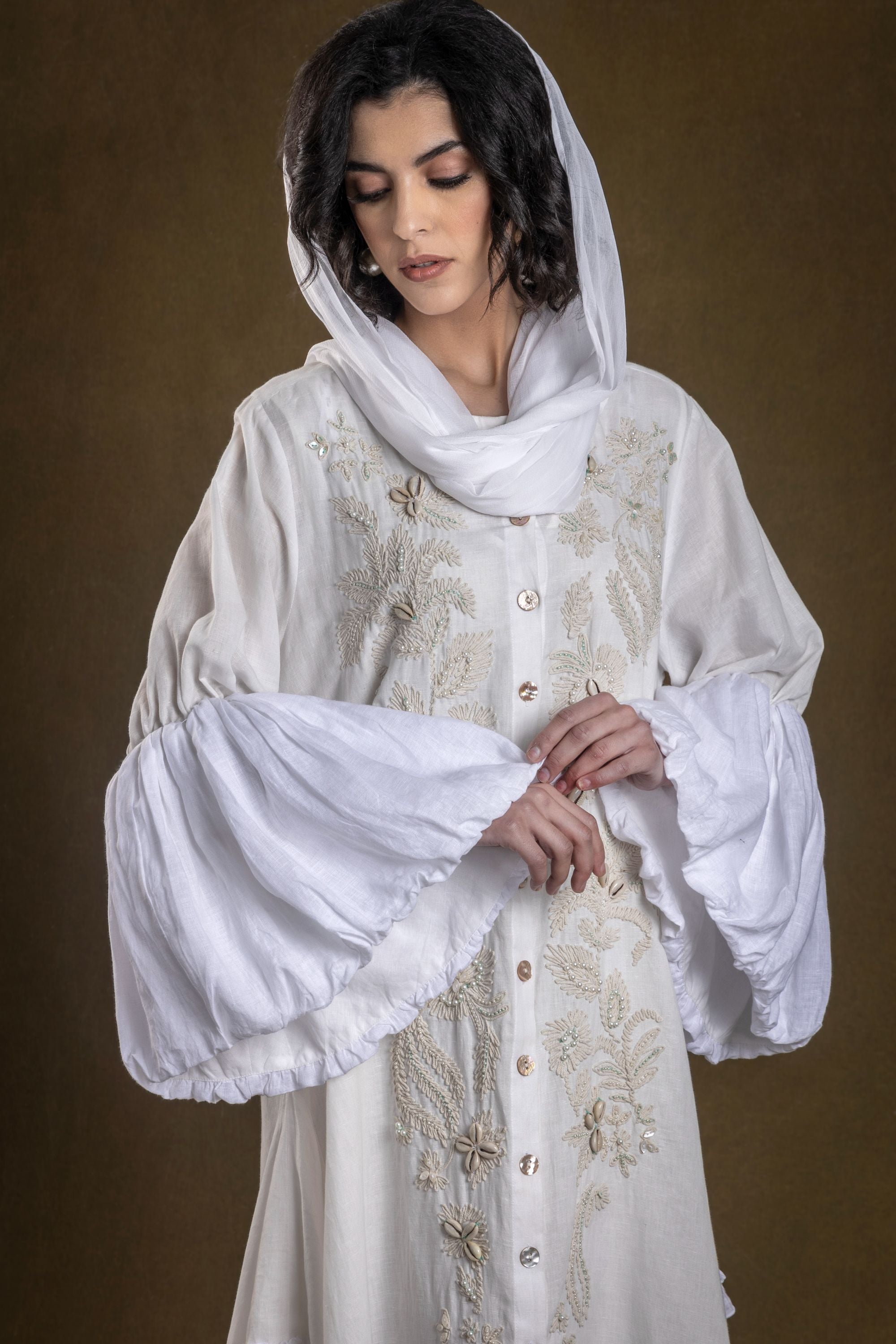 Mursal Jalabiya with Embroidery & Embellishment