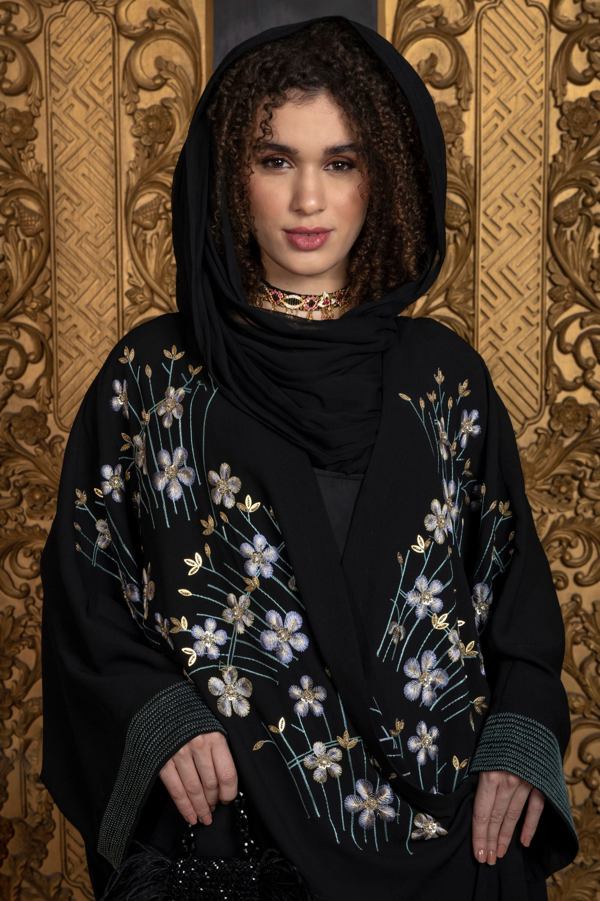 Sultana Embroidered Abaya with Sheila