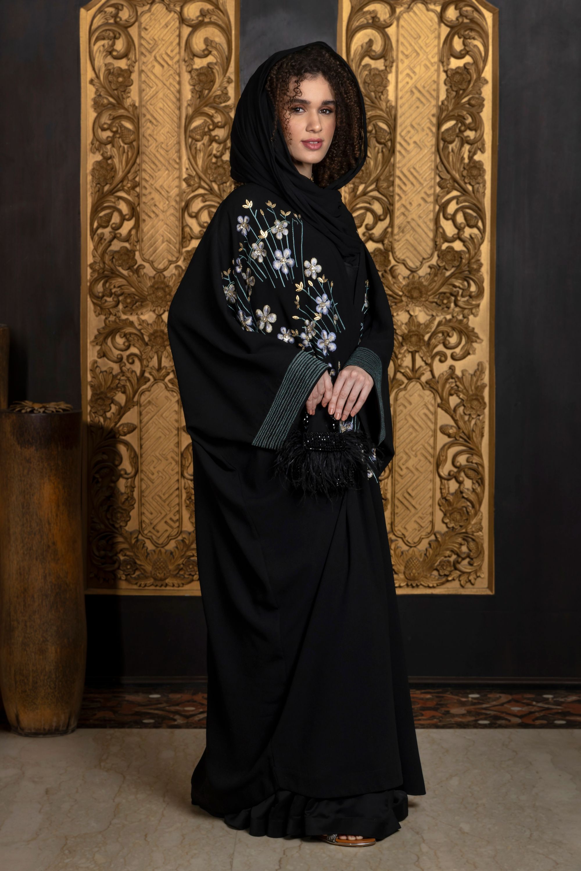 Sultana Embroidered Abaya with Sheila