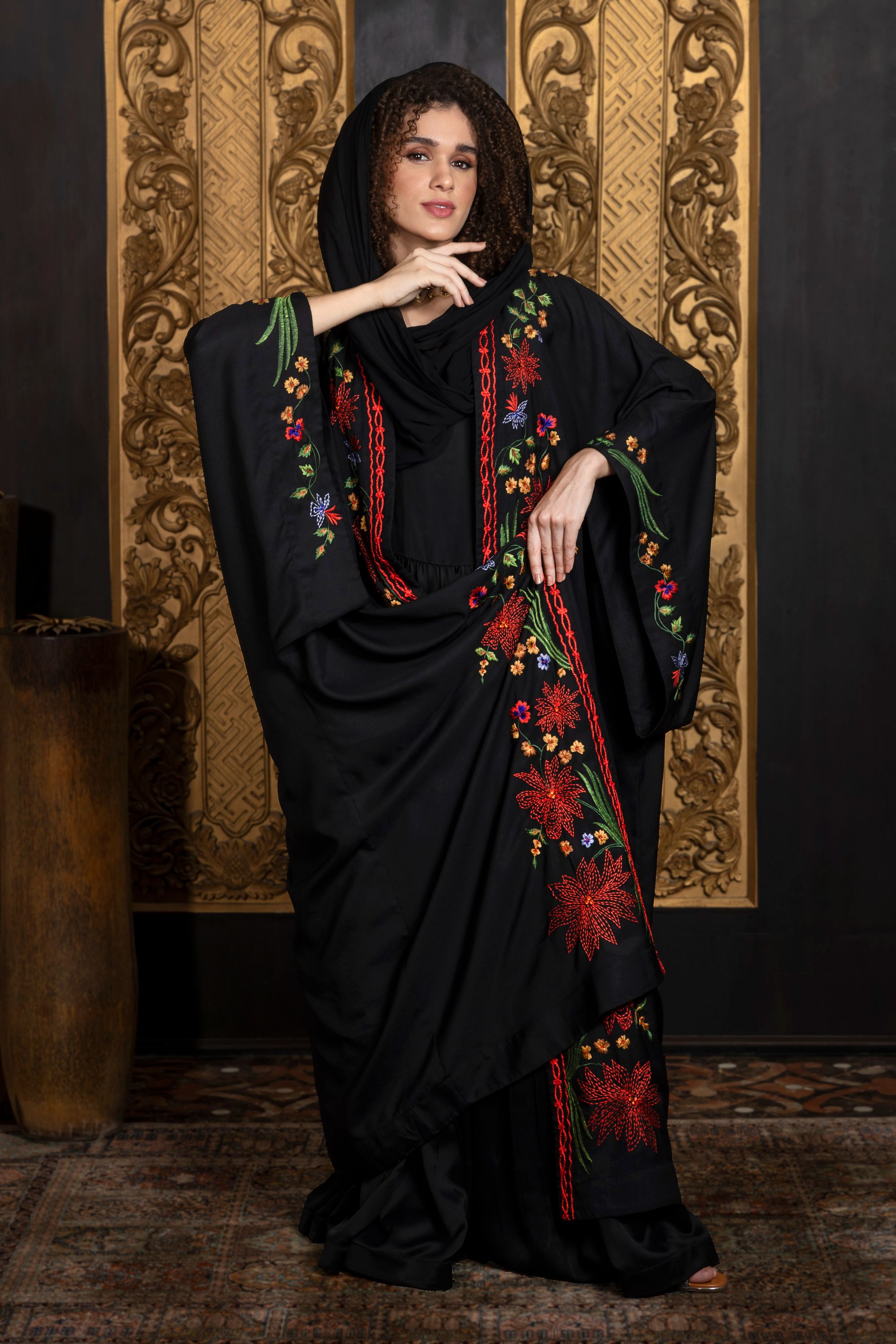 Pakhtoon Embroidered Abaya with Sheila