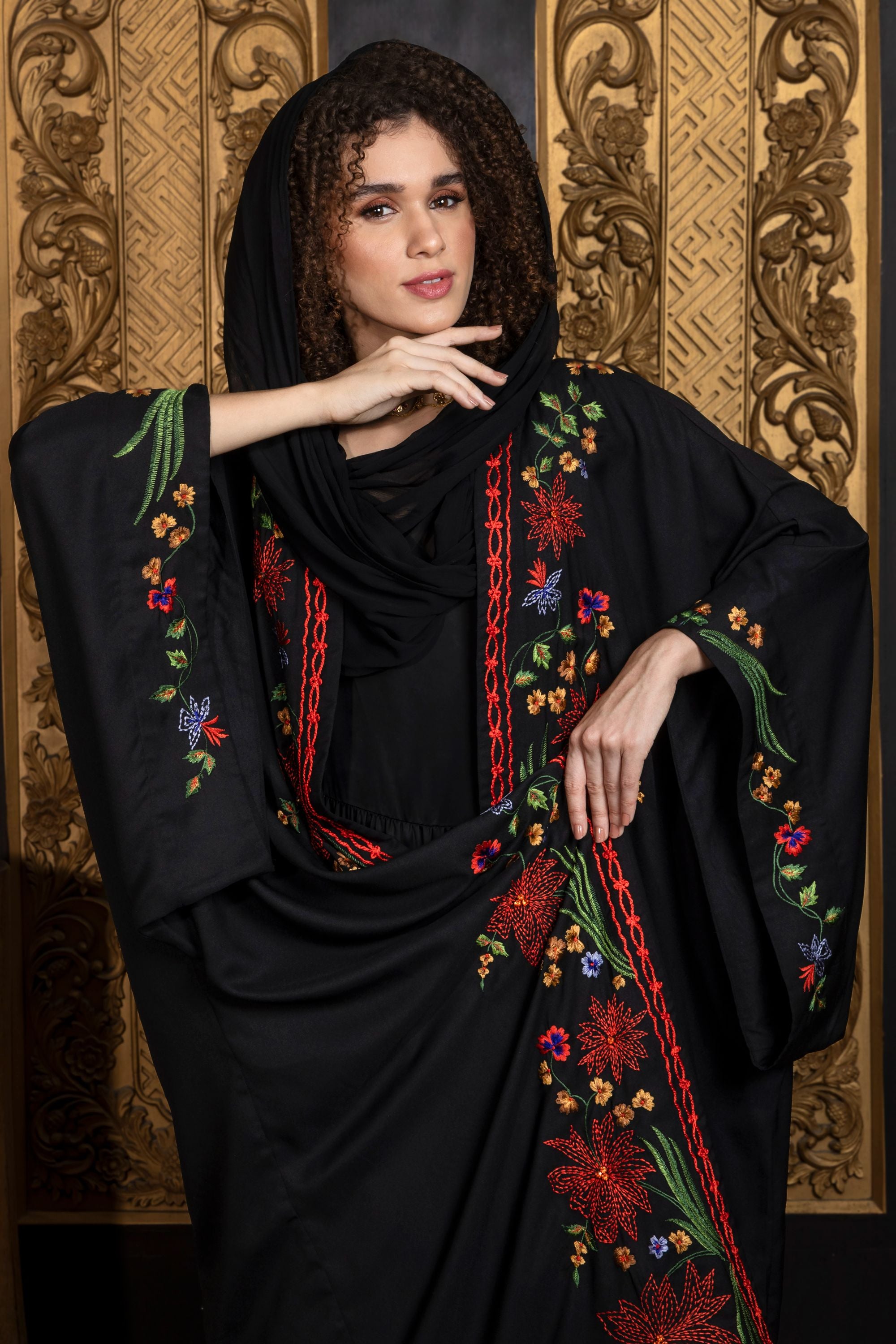 Pakhtoon Embroidered Abaya with Sheila