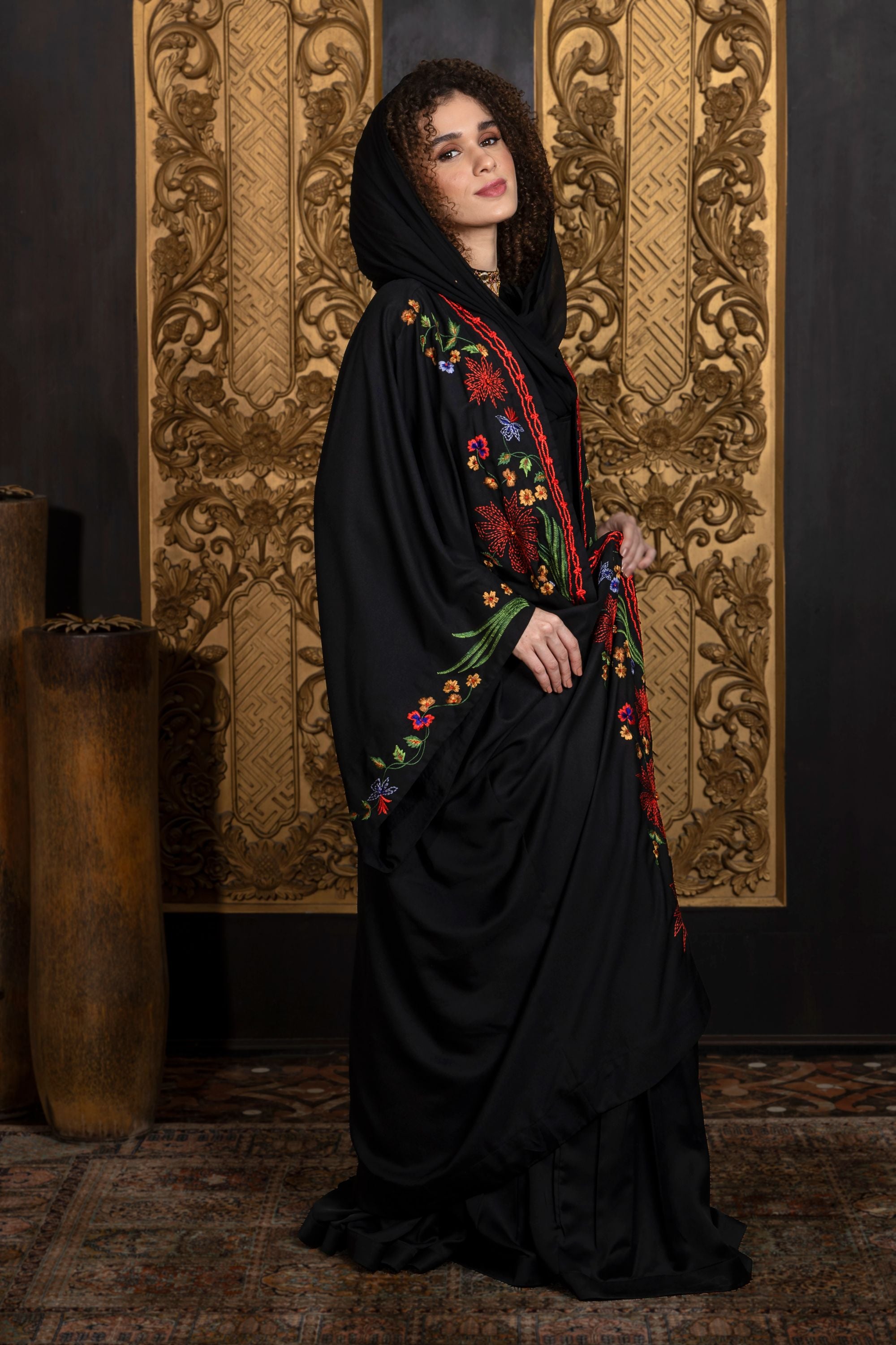 Pakhtoon Embroidered Abaya with Sheila