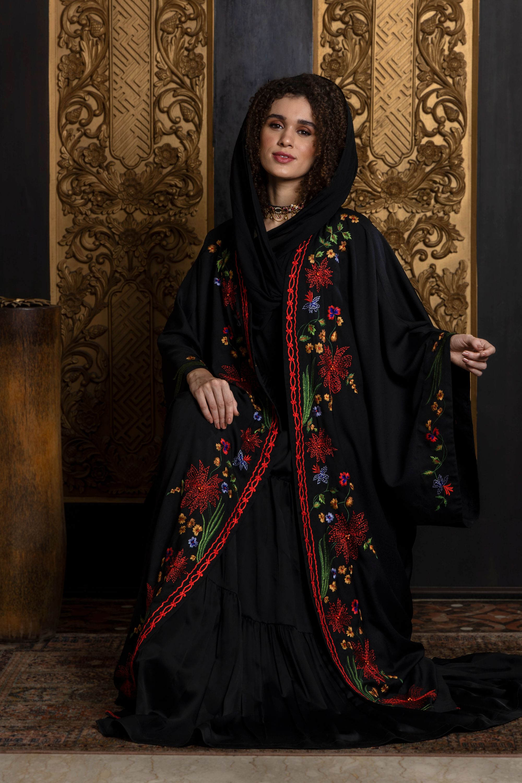 Pakhtoon Embroidered Abaya with Sheila