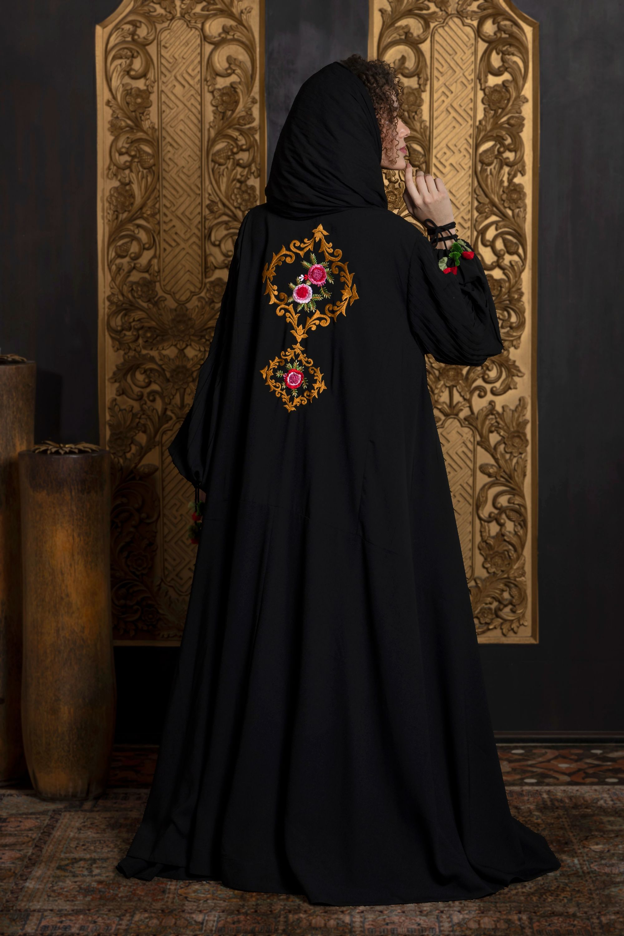 Malika Embroidered Abaya with Sheila