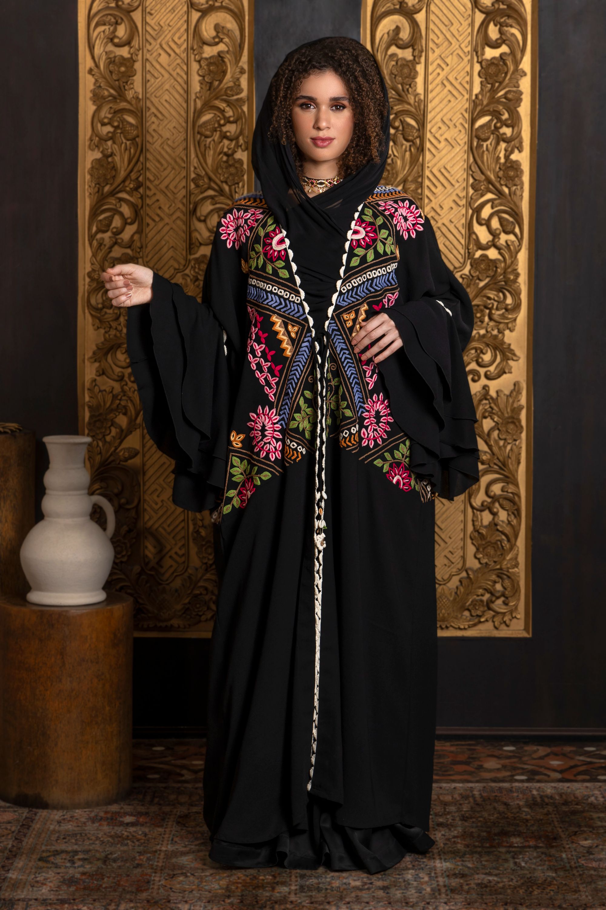 Ameerah Embroidered Abaya with Sheila