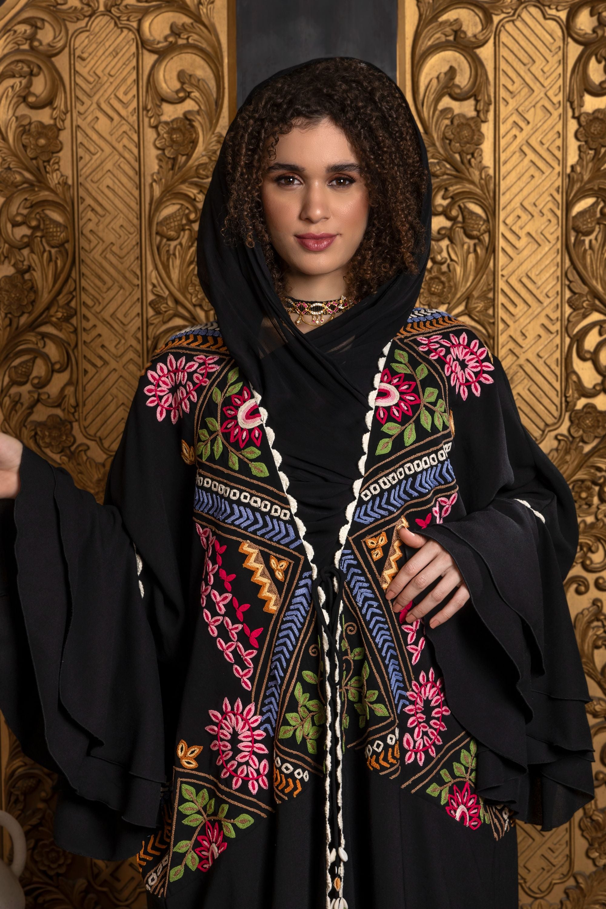 Ameerah Embroidered Abaya with Sheila