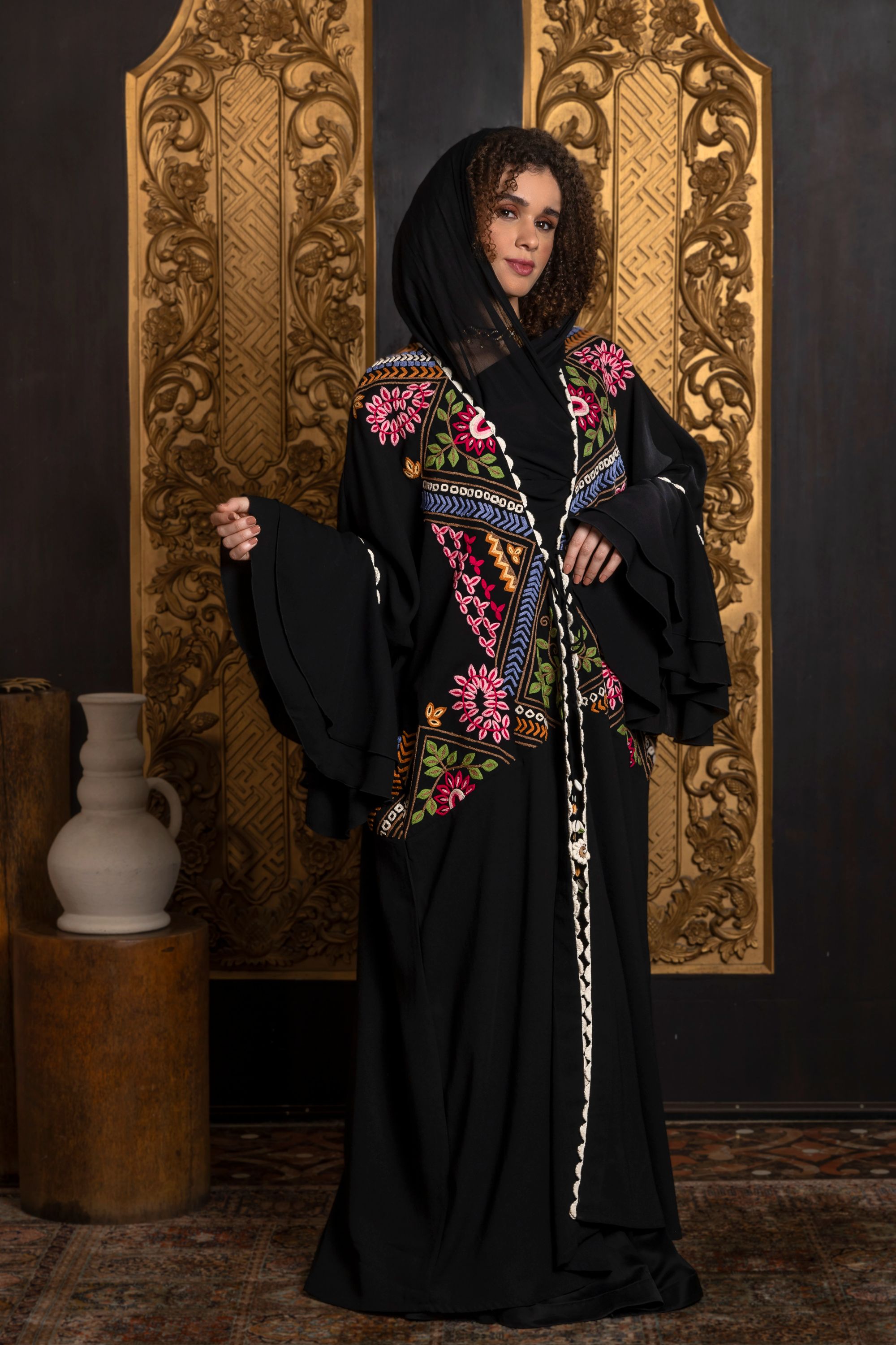 Ameerah Embroidered Abaya with Sheila