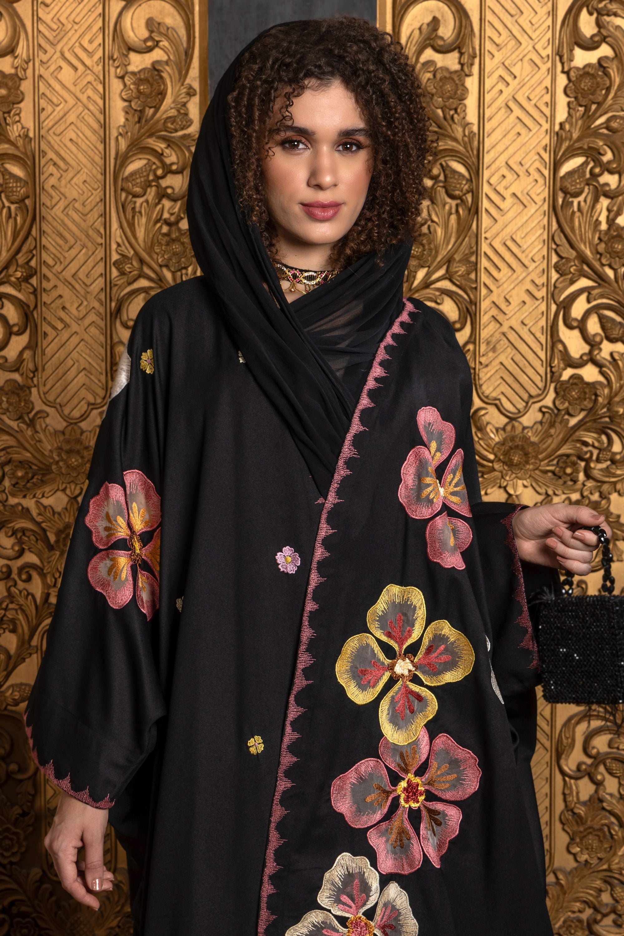 Huda Embroidered Abaya with Sheila