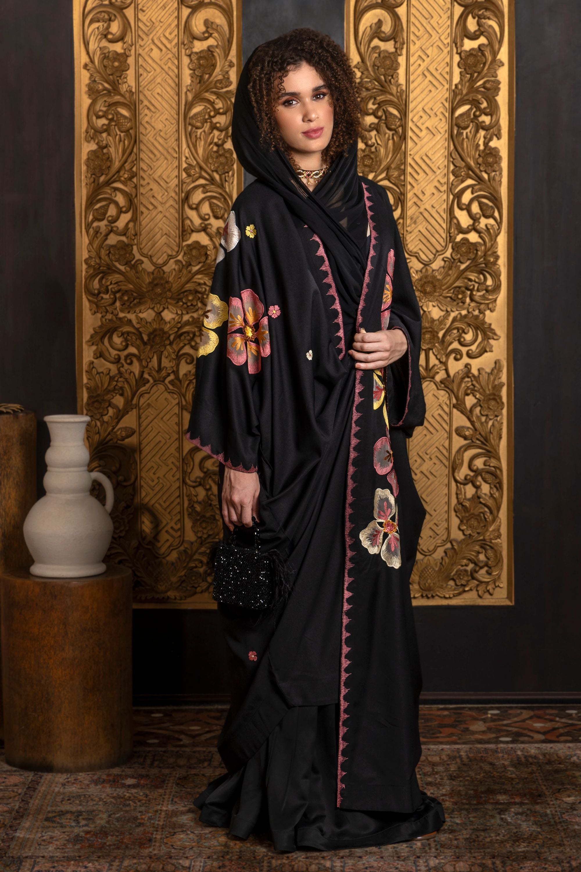 Huda Embroidered Abaya with Sheila