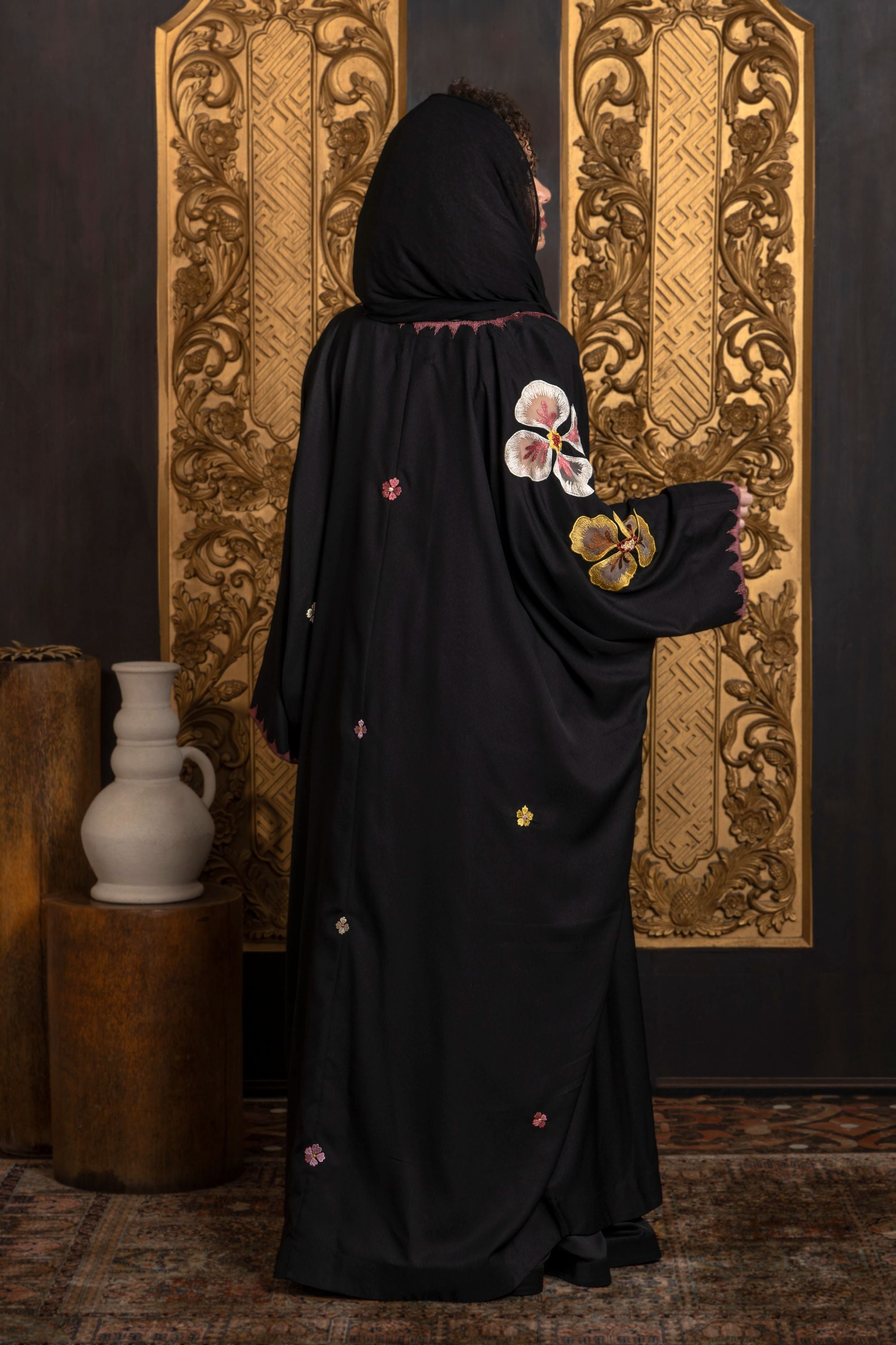 Huda Embroidered Abaya with Sheila